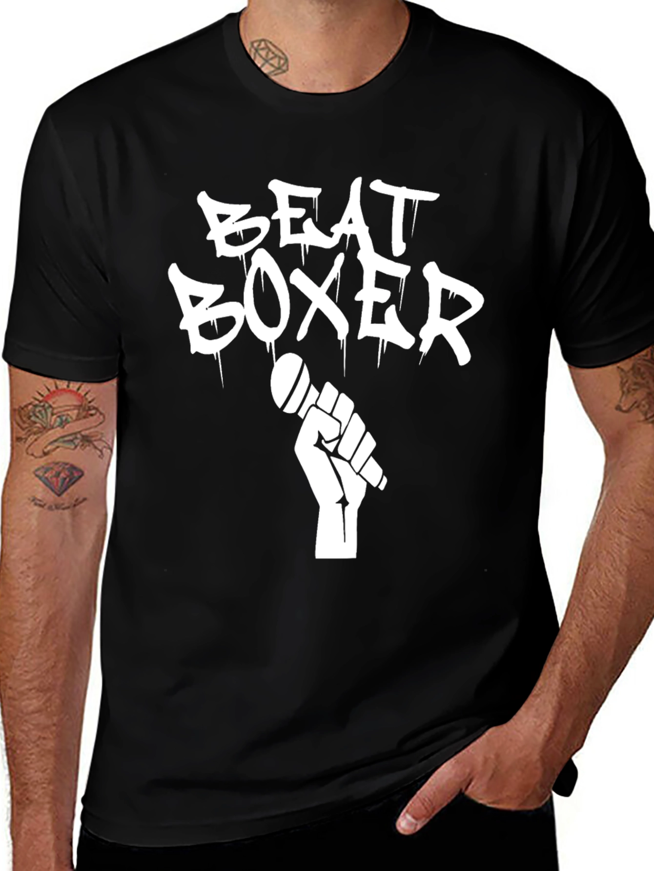 Variant 9 of Beat Boxer Black Graphic T-Shirt
