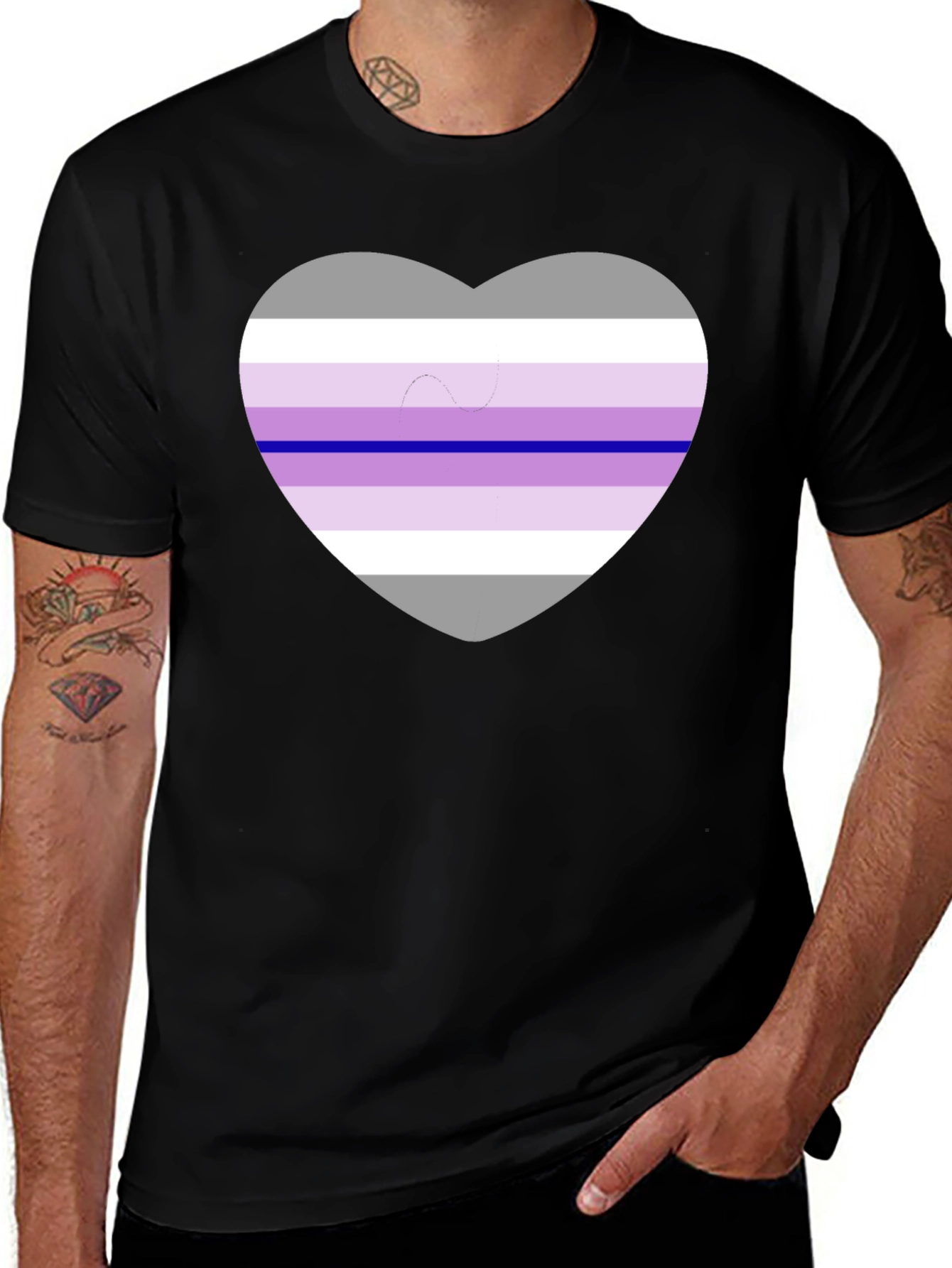 Genderfae Pride Heart T-Shirt - Black Cotton Blend Tee