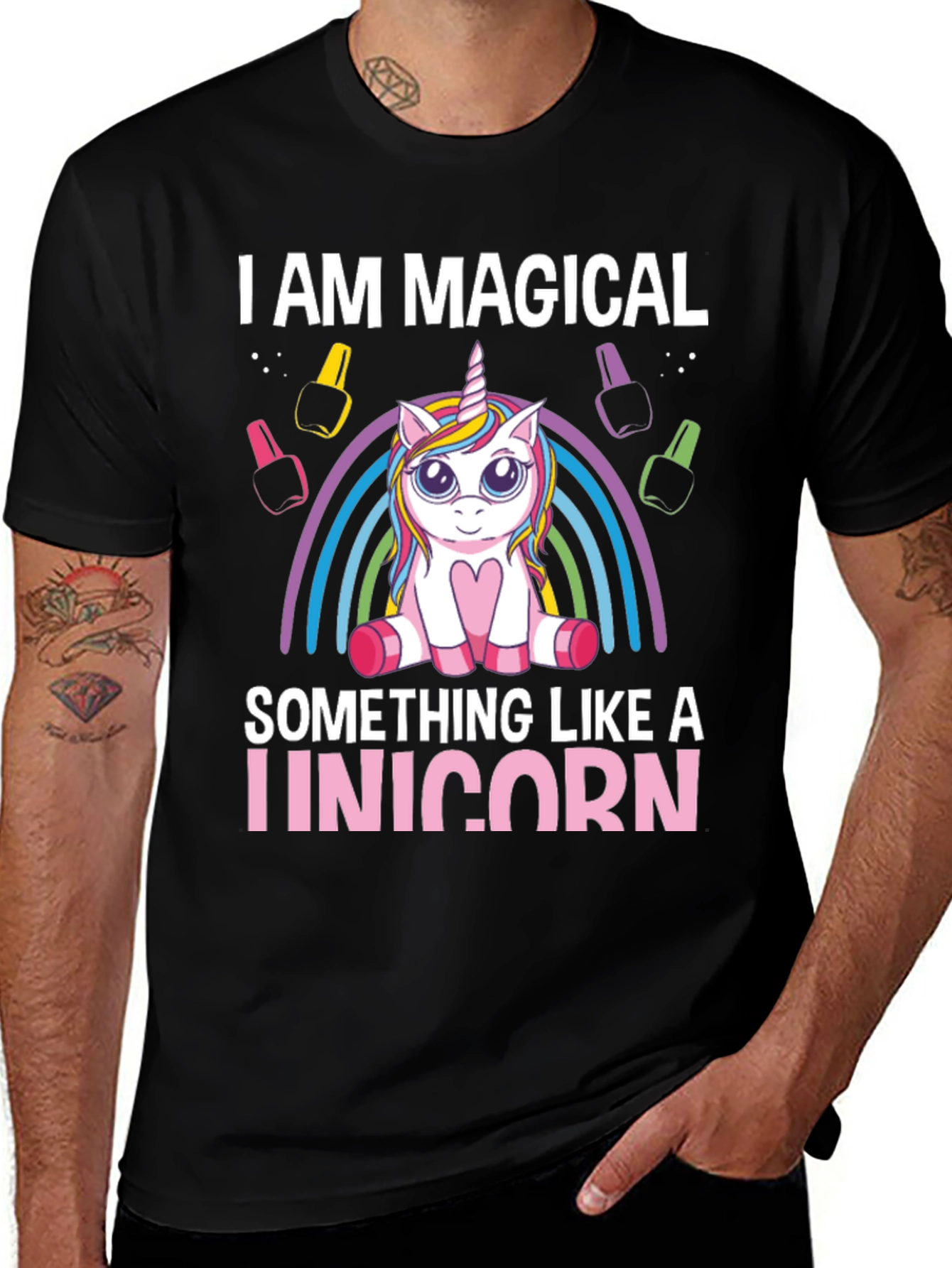 Variant 27 of Magical Unicorn Graphic Tee - Cute Rainbow Design