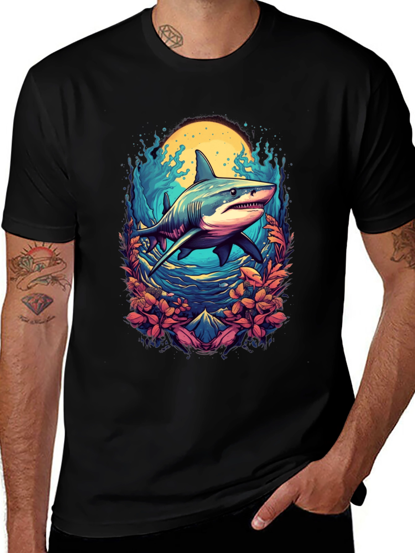 Variant 13 of Shark Graphic Tee - Ocean Life Design