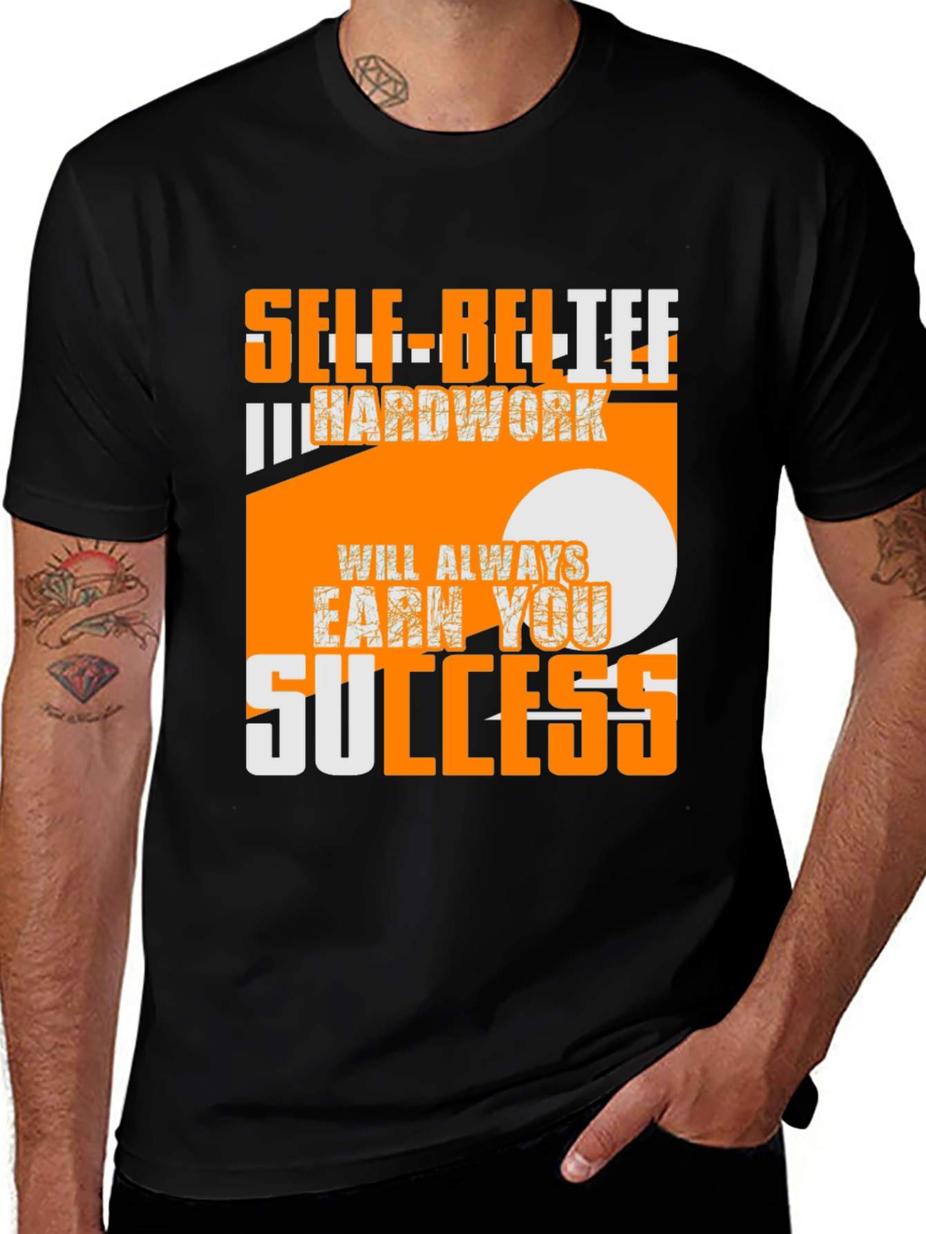 Variant 16 of Self-Belief Hardwork Success Graphic T-Shirt