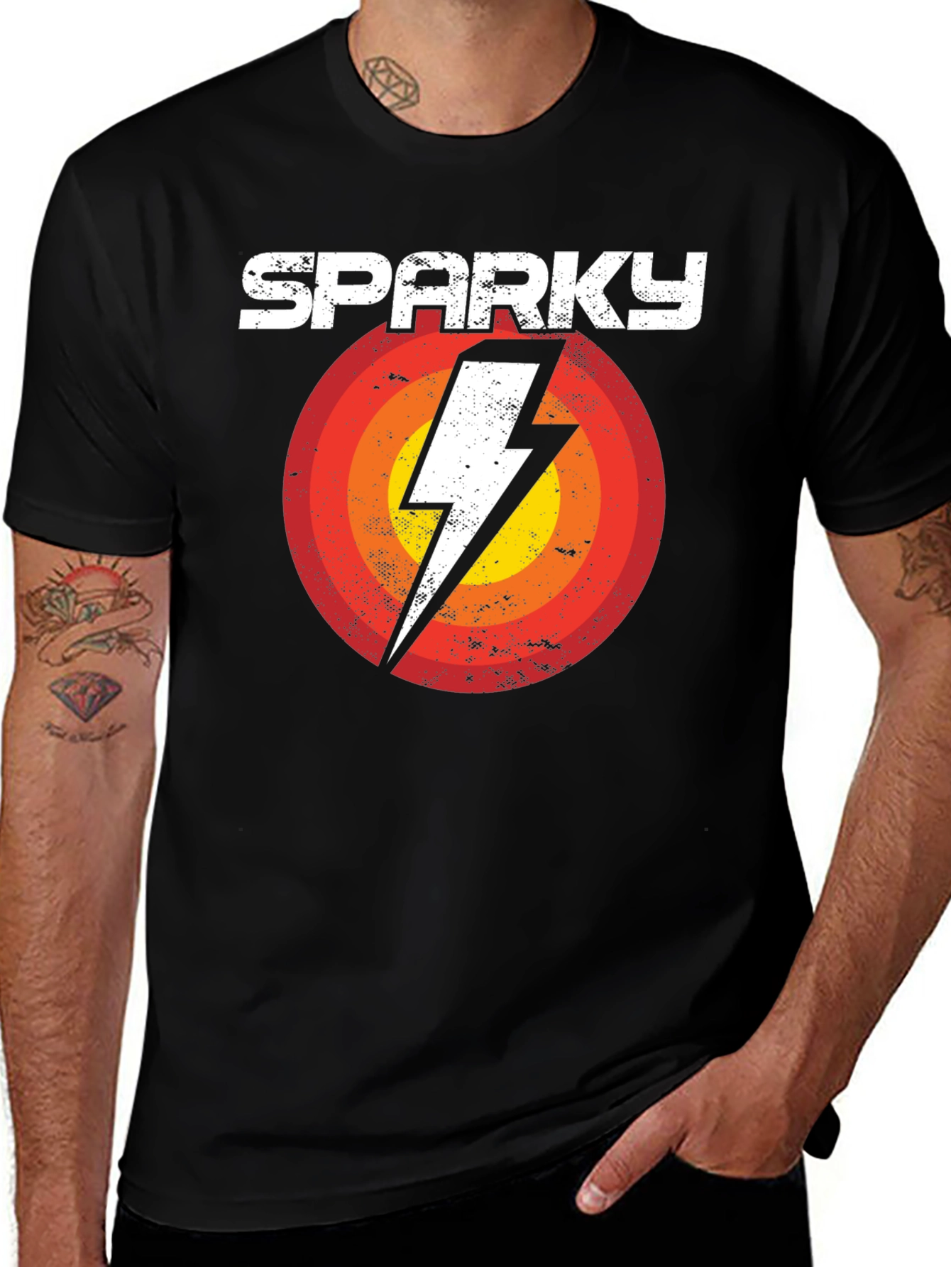 Variant 21 of Sparky Graphic Tee - Retro Lightning Bolt Design