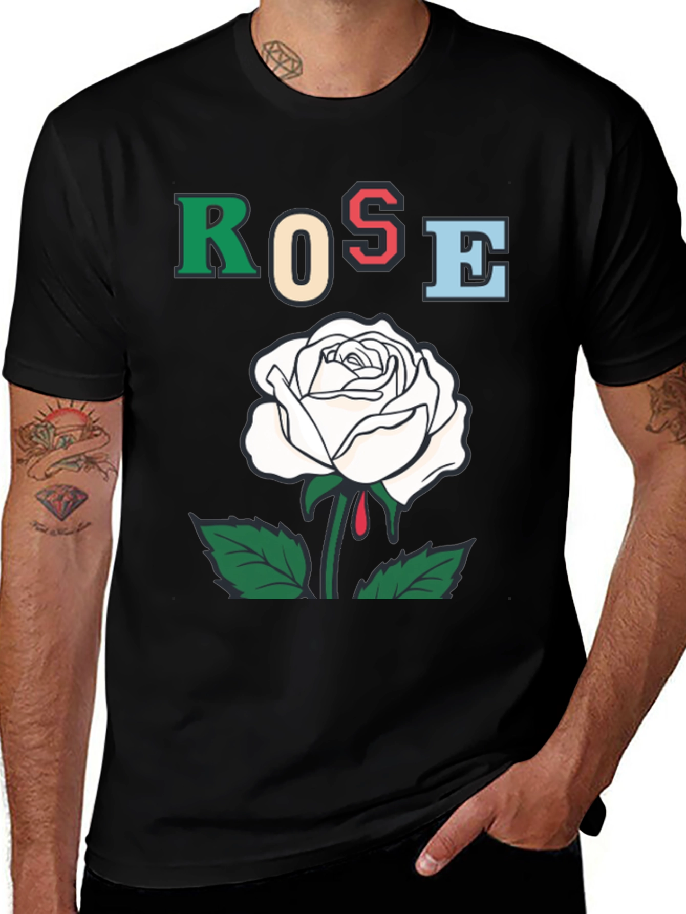 Variant 19 of Rose Graphic T-Shirt - Bold Artistic Design