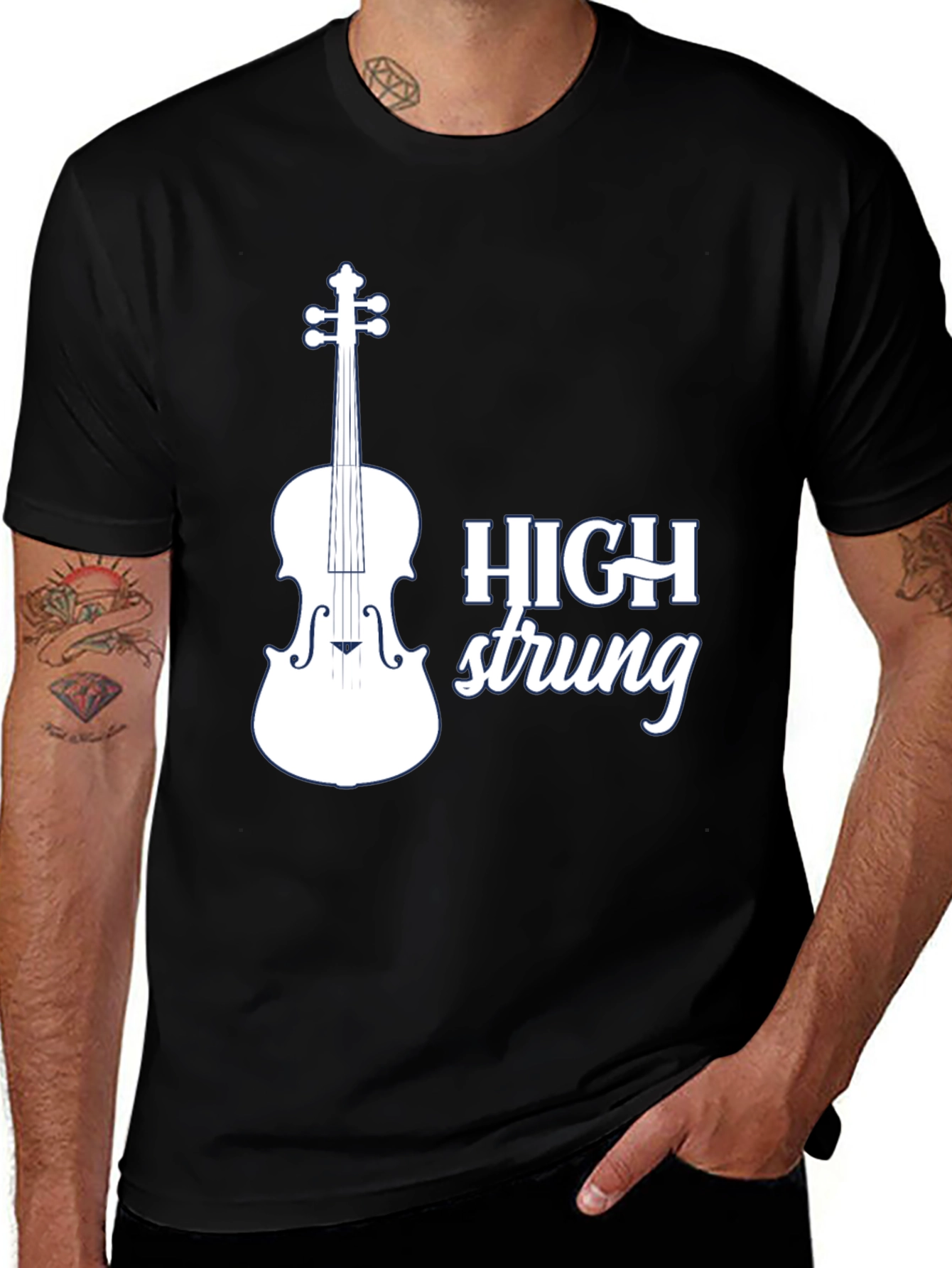 Variant 28 of High Strung Violin T-Shirt - Music Lover Tee