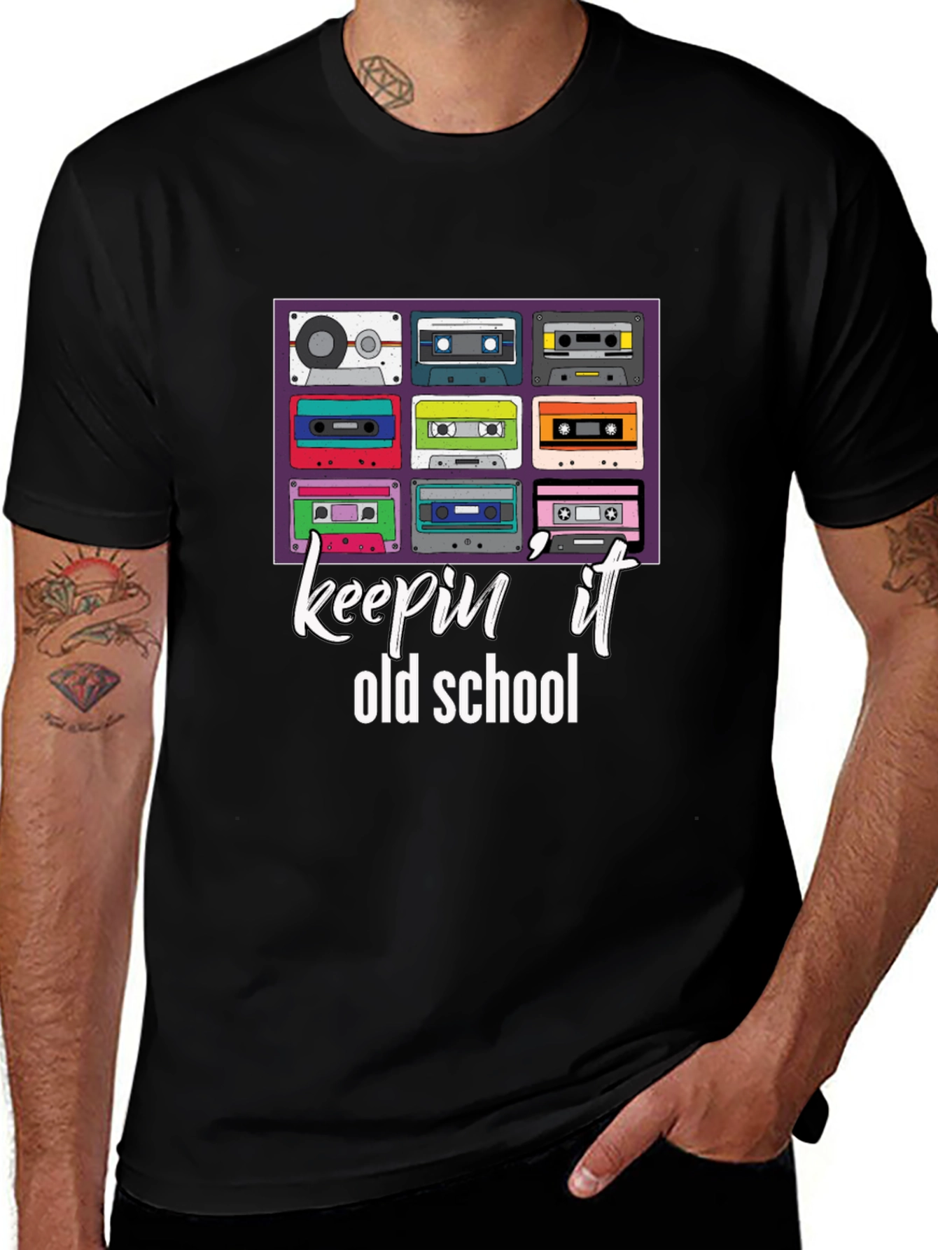 Variant 26 of Retro Cassette Tape T-Shirt - Keepin' It Old School