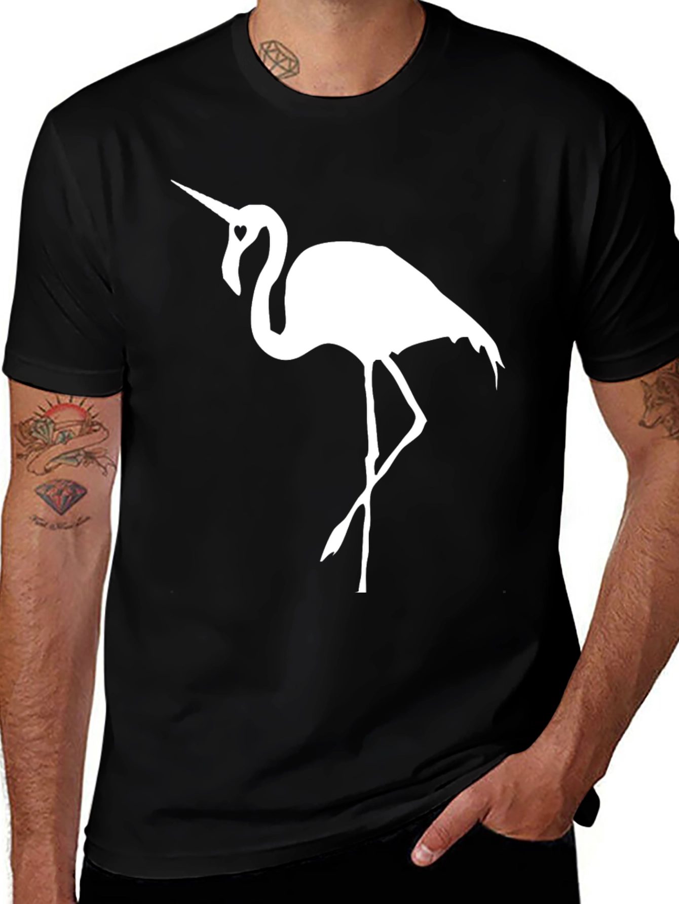 Variant 7 of Flamingo Unicorn Black T-Shirt