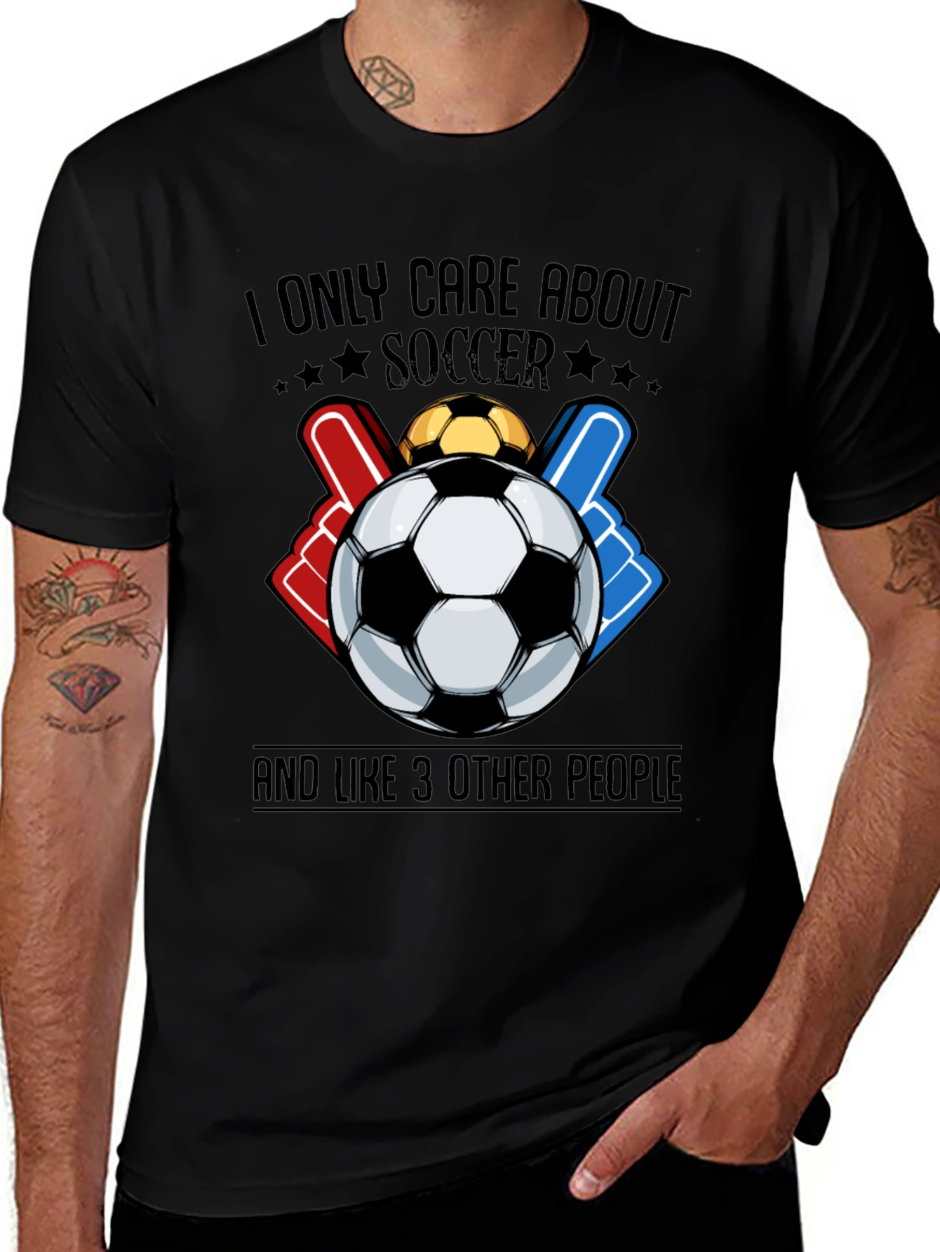 Variant 7 of Soccer Fan Graphic Tee - I Only Care About Soccer T-Shirt