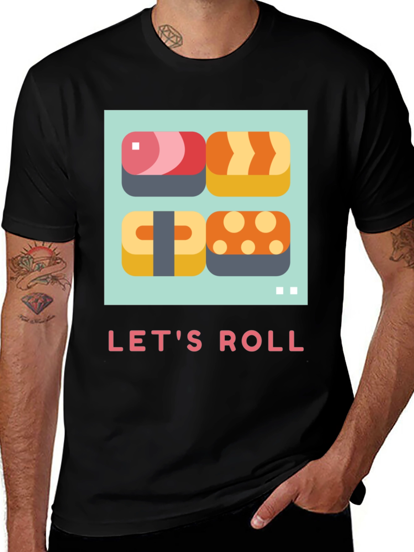 Variant 19 of Let's Roll Sushi T-Shirt - Casual Comfort