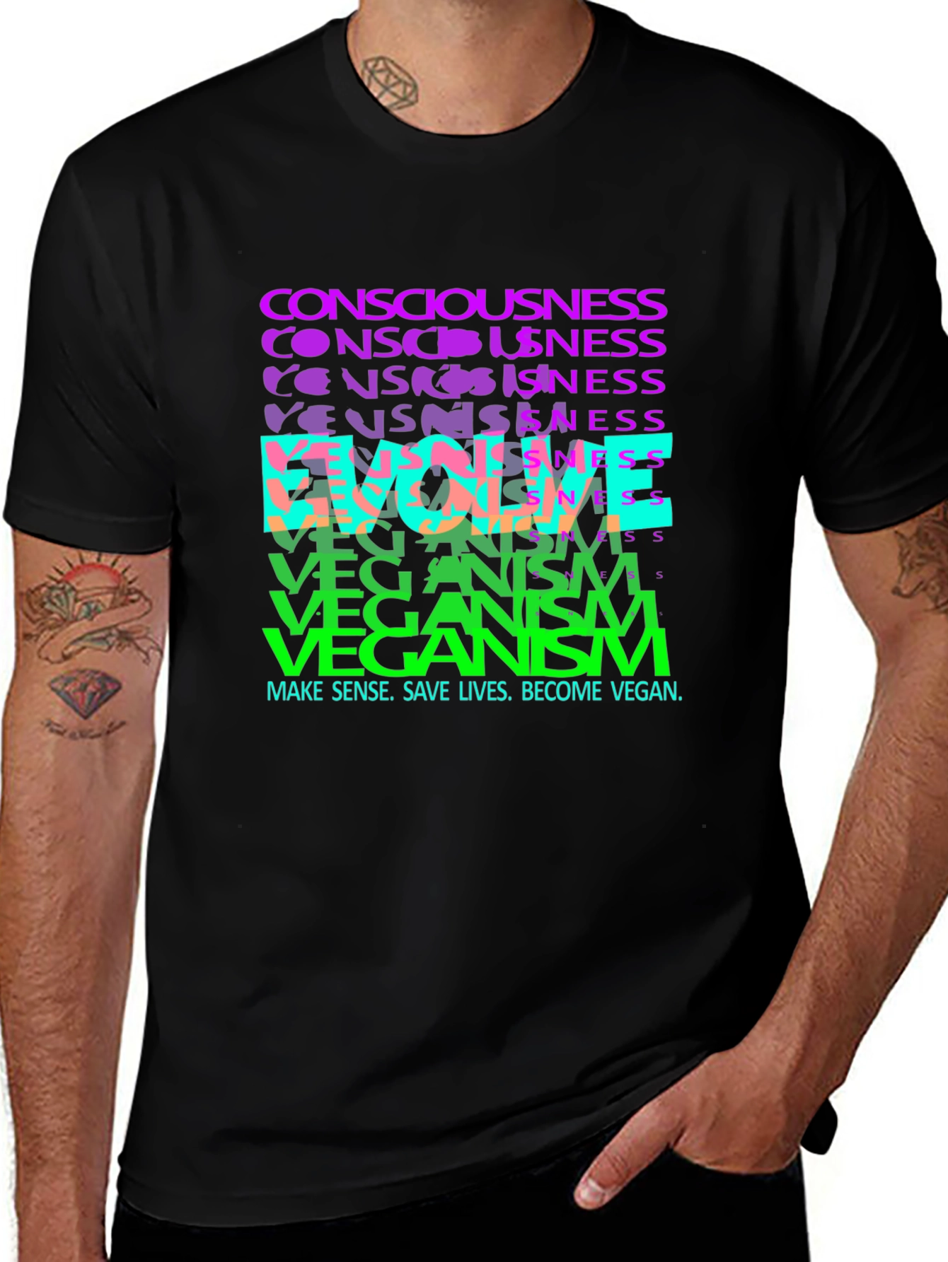 Variant 25 of Conscious Vegan Evolve T-Shirt