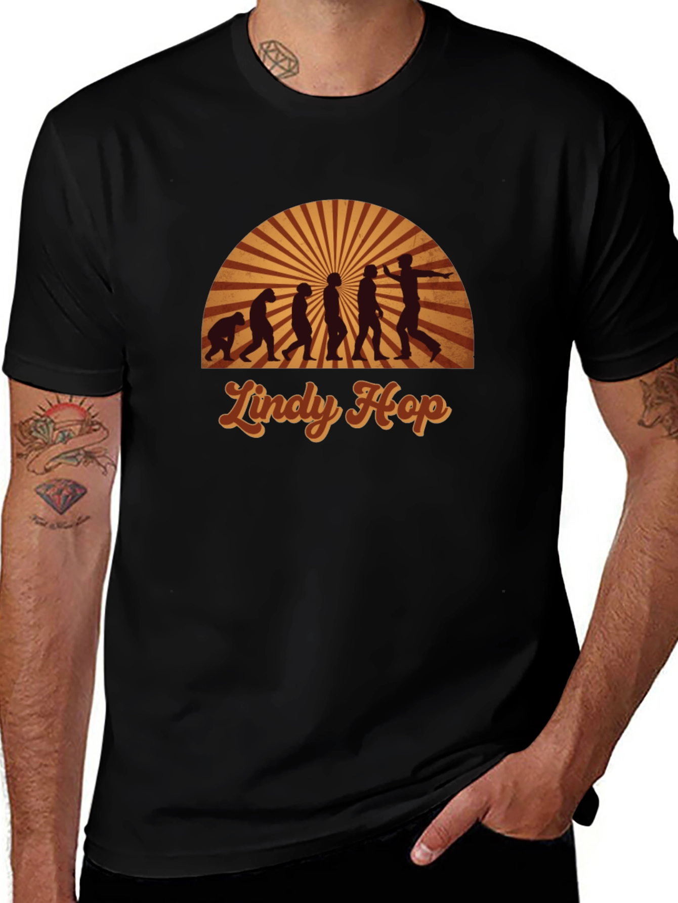 Lindy Hop Evolution Graphic T-Shirt - Retro Dance Tee