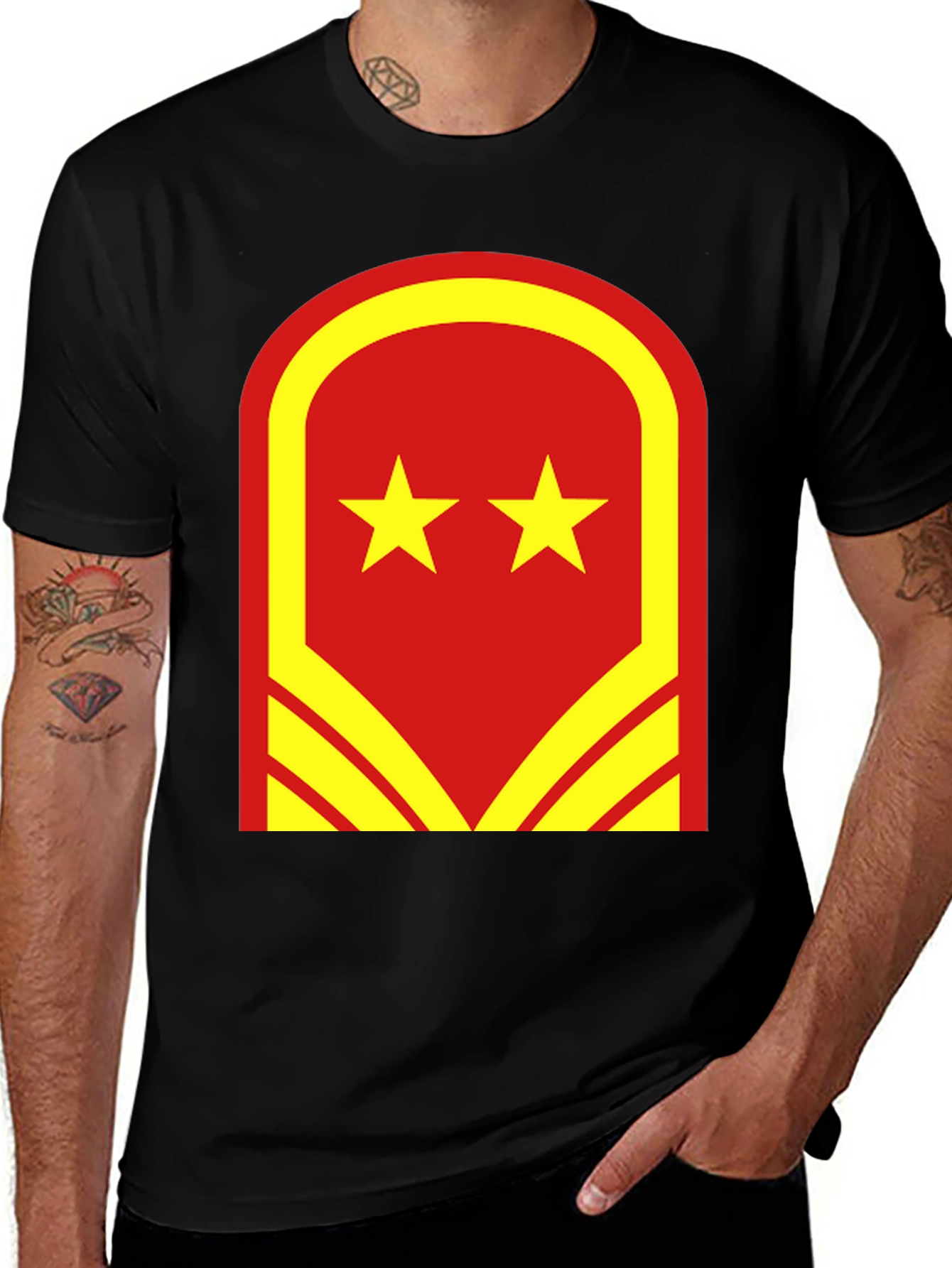 Variant 8 of Rank Patch Graphic Tee - Military Style