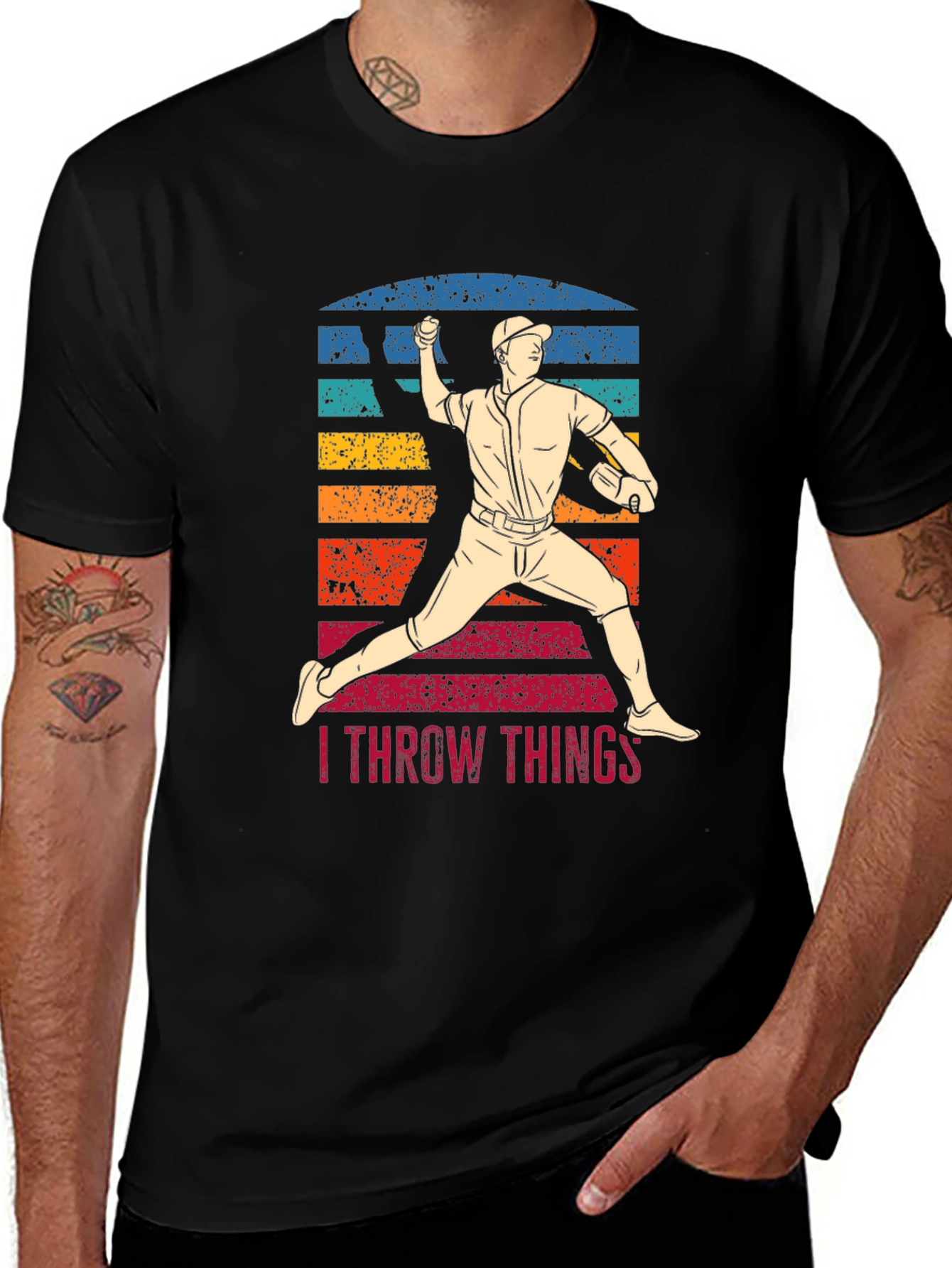 Variant 19 of I Throw Things Baseball T-Shirt