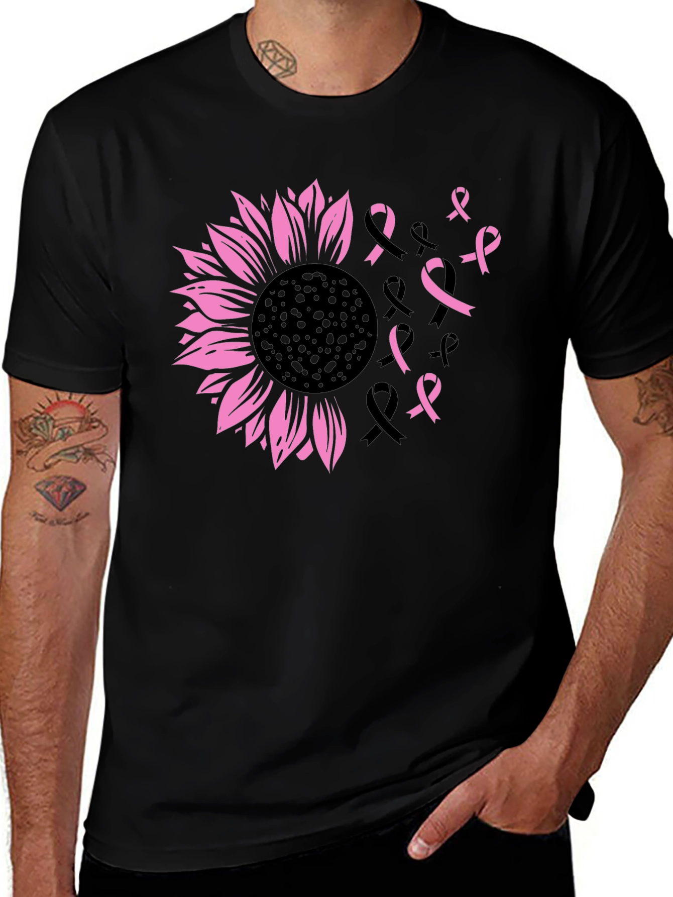 Variant 17 of Breast Cancer Awareness Sunflower T-Shirt