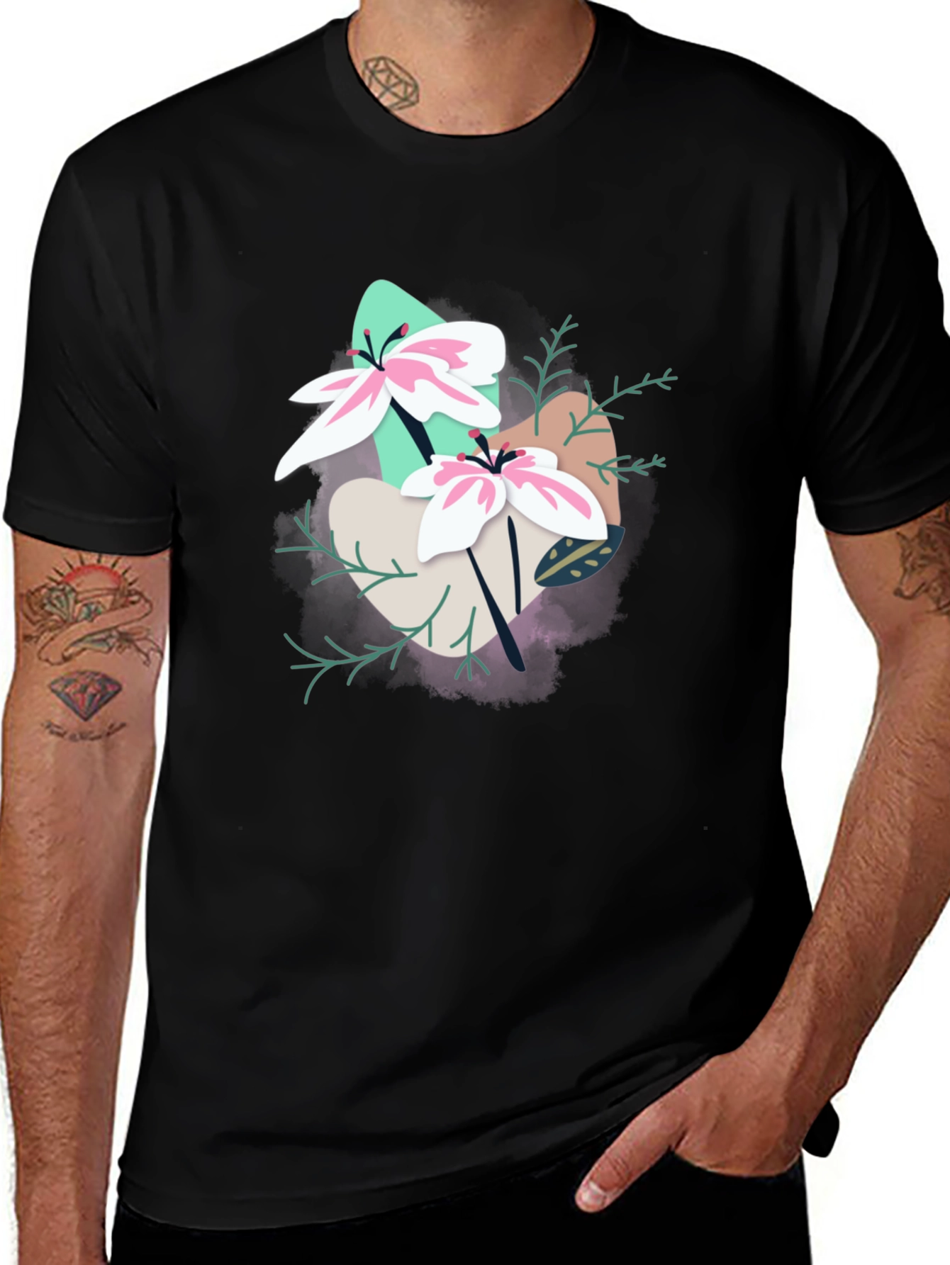 Variant 26 of Floral Graphic T-Shirt - Modern Artistic Design