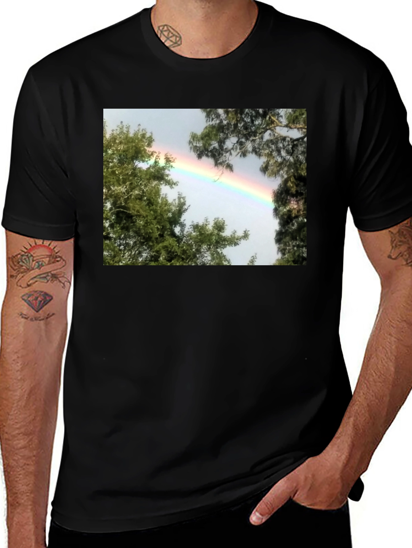 Variant 2 of Rainbow Graphic Tee - Nature Inspired Design