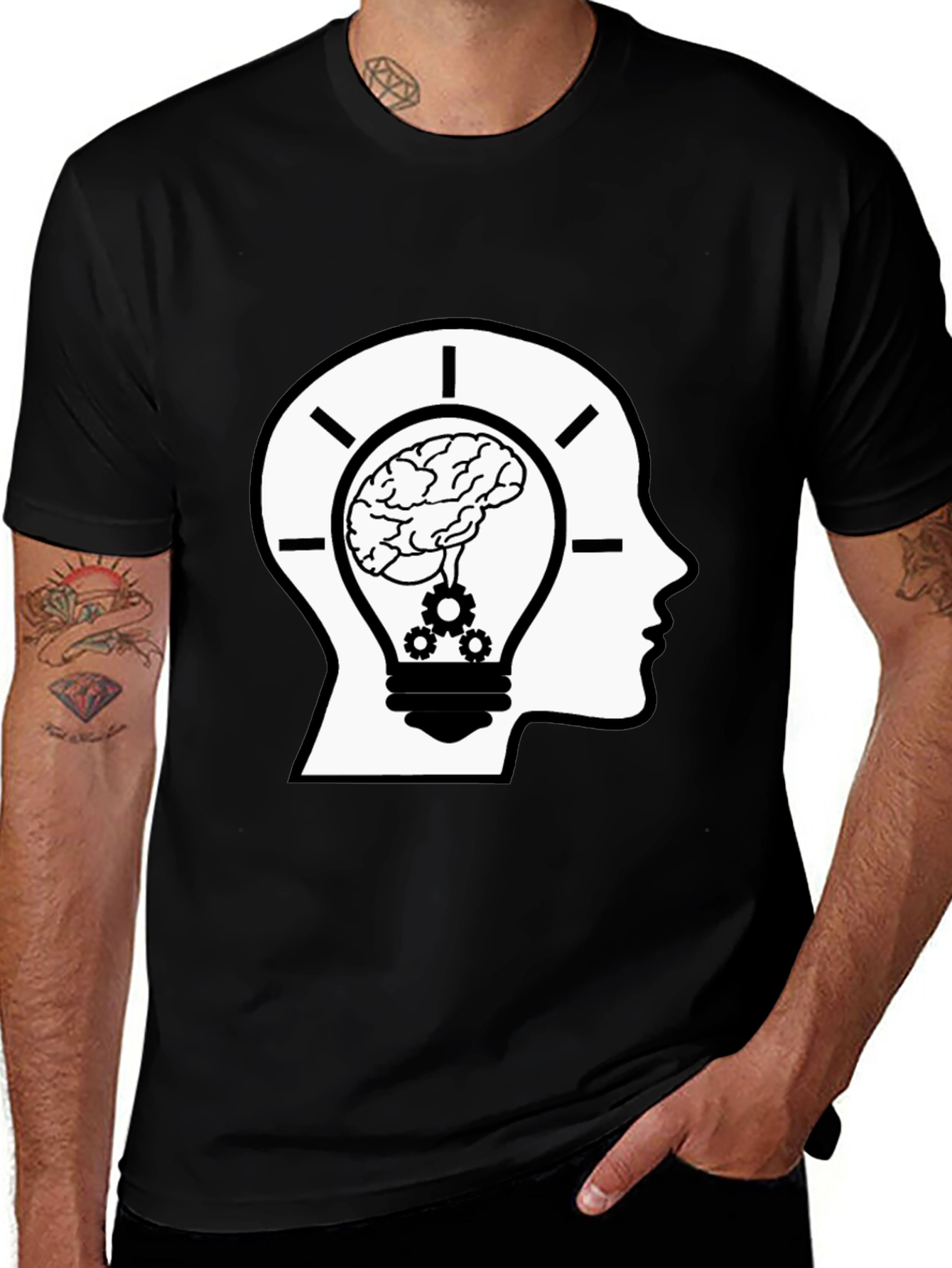 Variant 23 of Brainy Idea Black T-Shirt