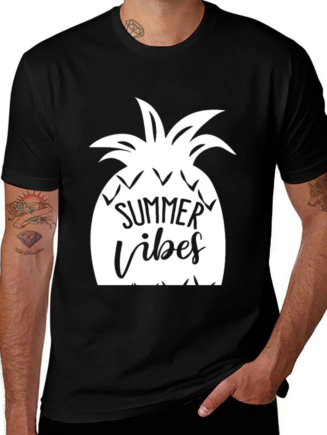 Summer Vibes Pineapple Graphic Tee