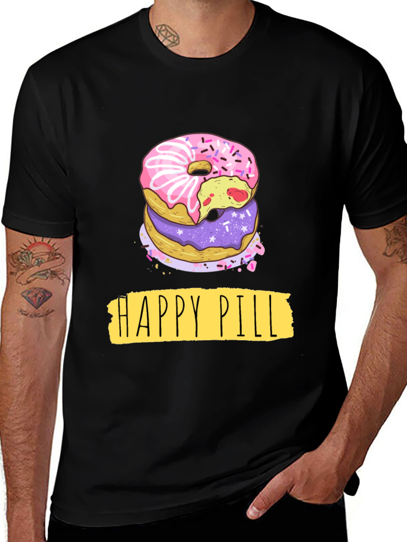Variant 17 of Happy Pill Donut Graphic T-Shirt