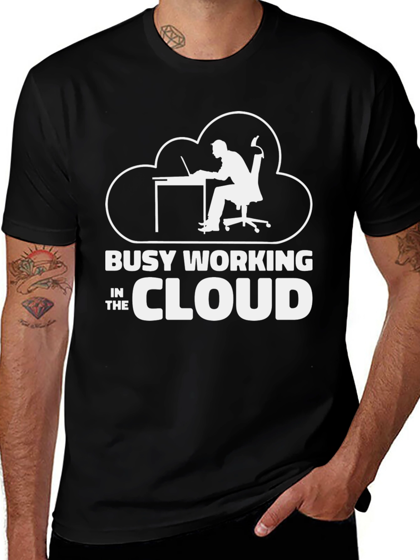 Variant 2 of Busy Working in the Cloud T-Shirt