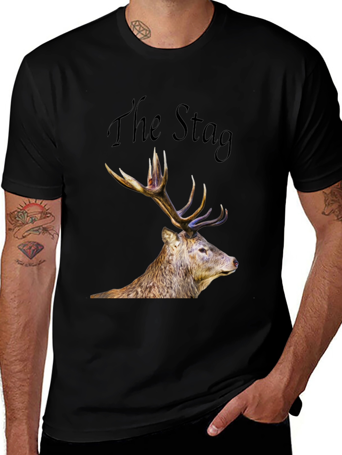 Variant 6 of The Stag Graphic Tee - Stylish Black Men's T-Shirt