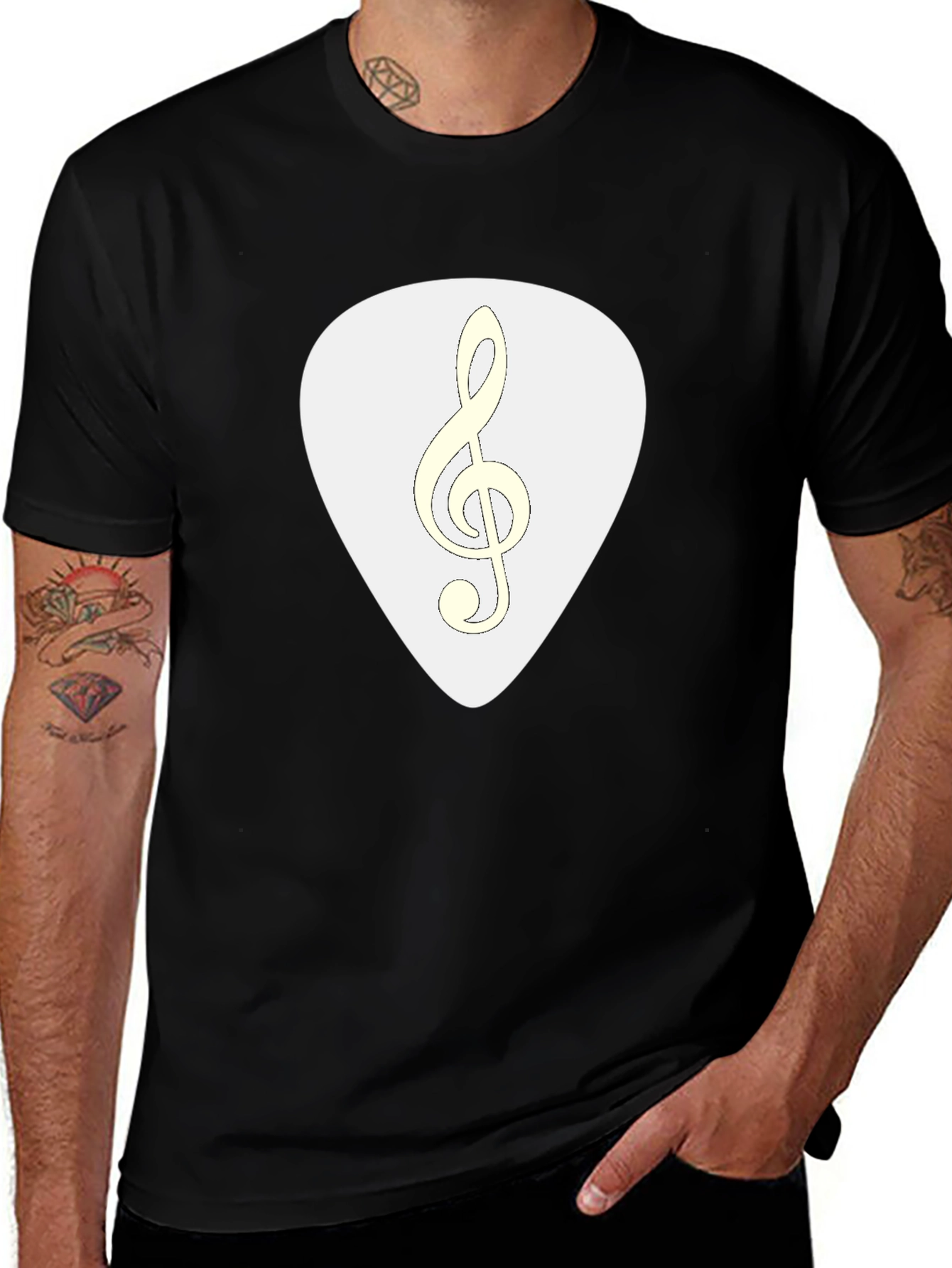 Variant 11 of Musical Note Guitar Pick Graphic T-Shirt