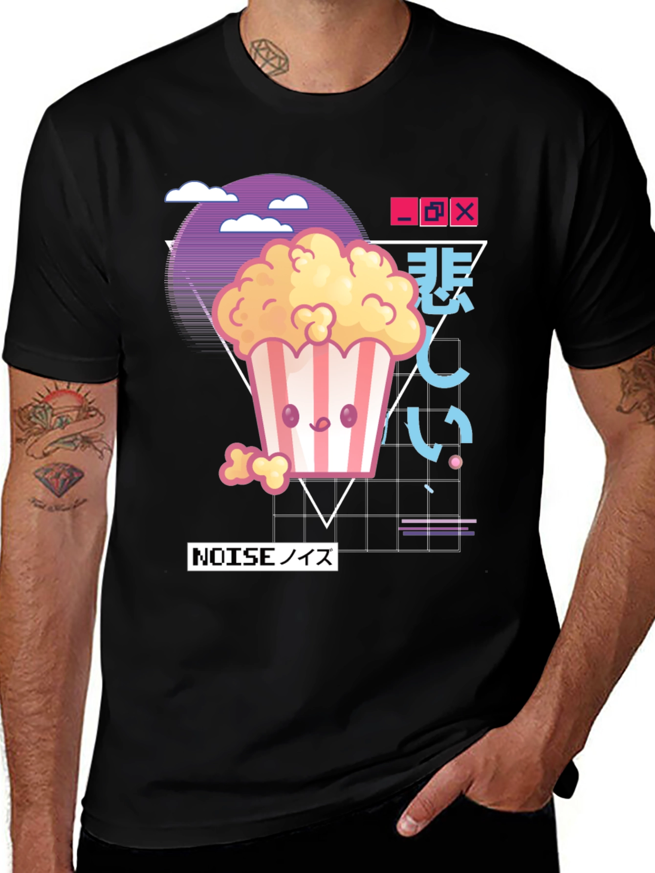 Kawaii Popcorn T-Shirt - Anime Style
