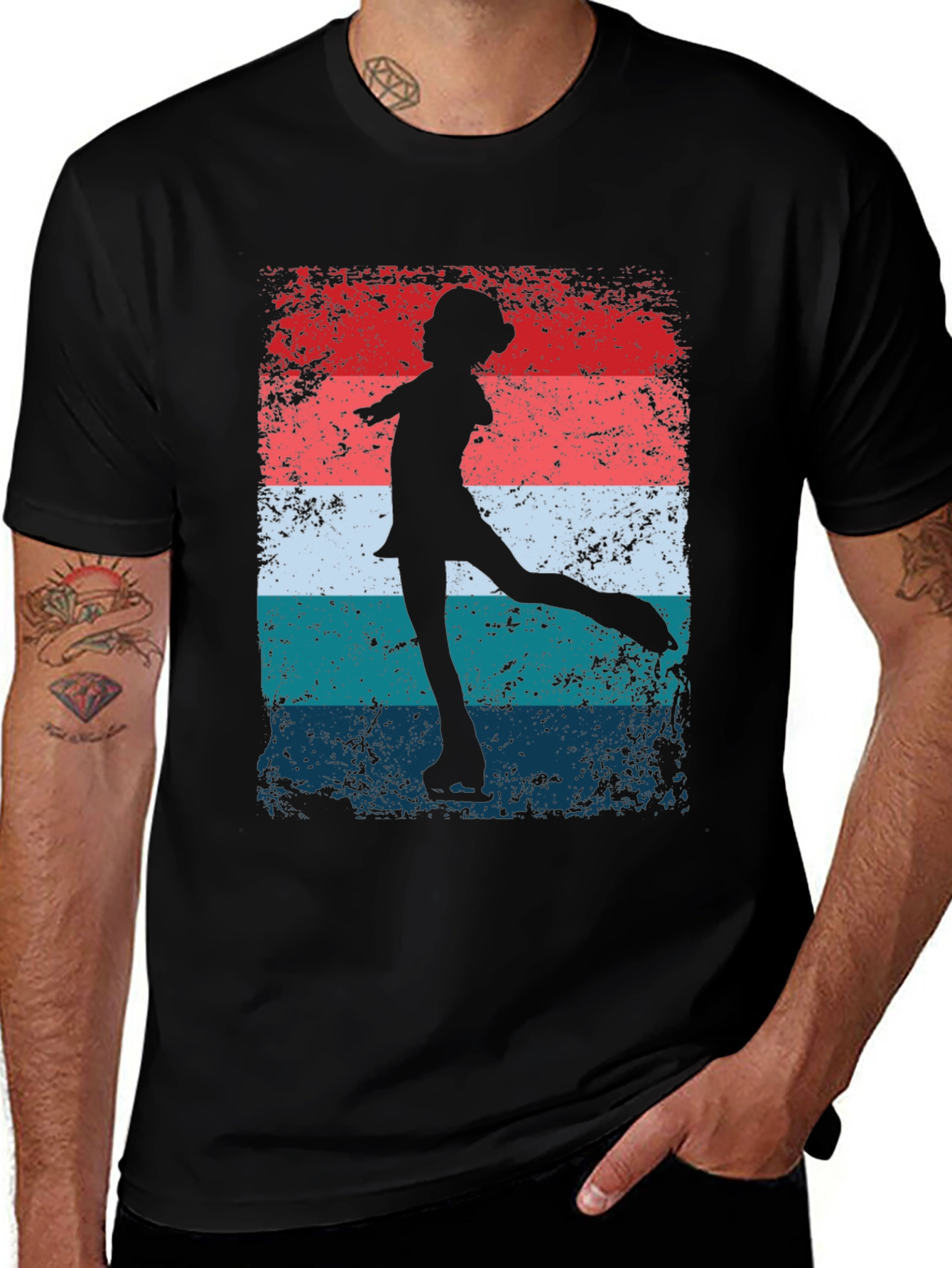 Variant 7 of Figure Skater Graphic Tee - Retro Style