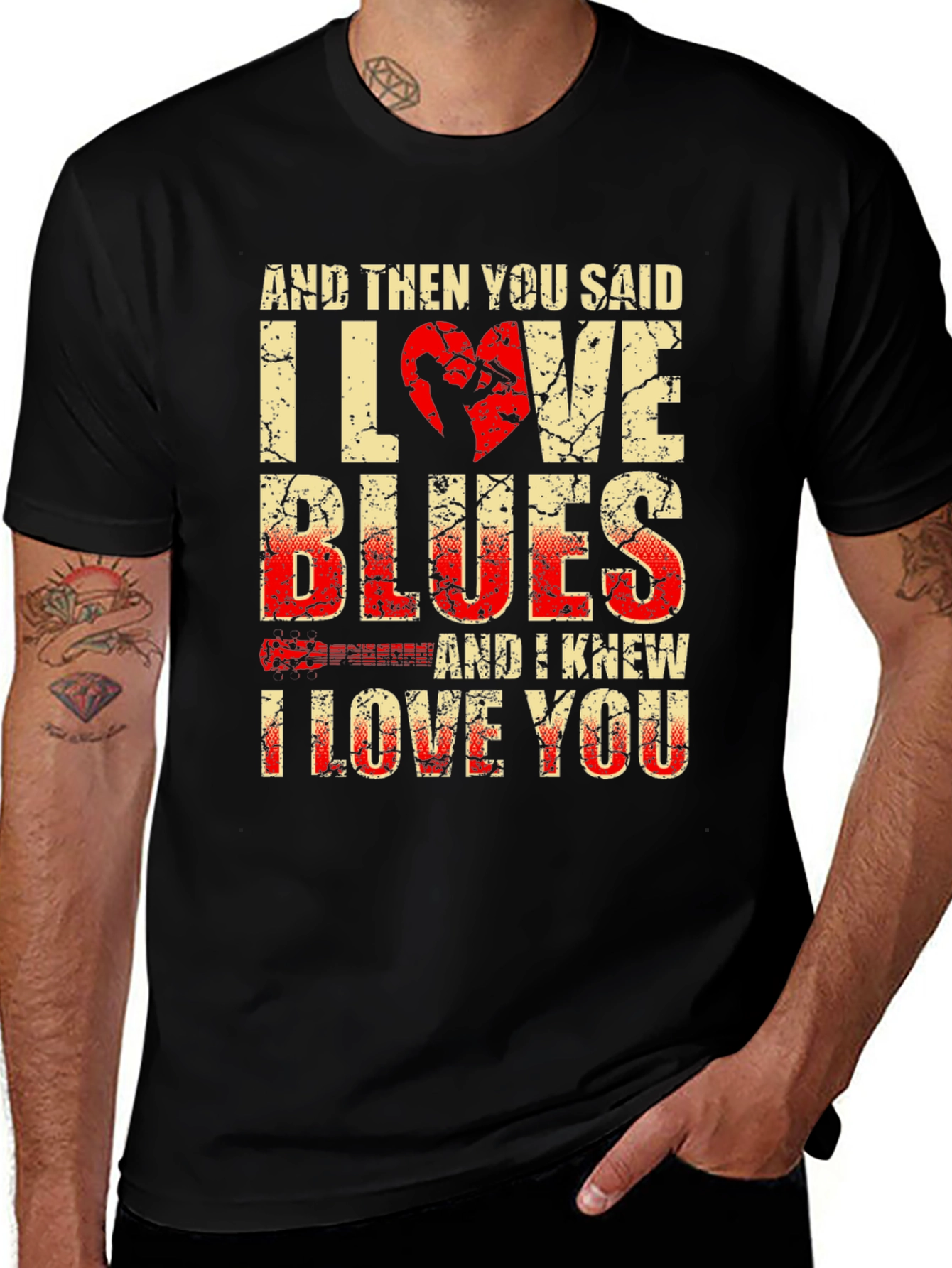 Variant 17 of I Love Blues Graphic T-Shirt