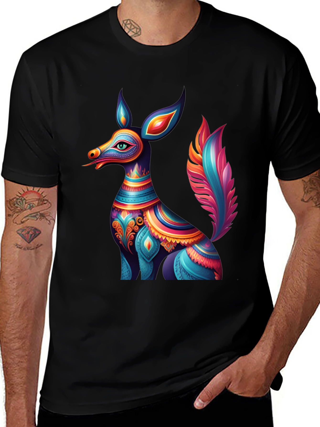 Variant 6 of Alebrije Animal T-Shirt - Vibrant Colorful Design