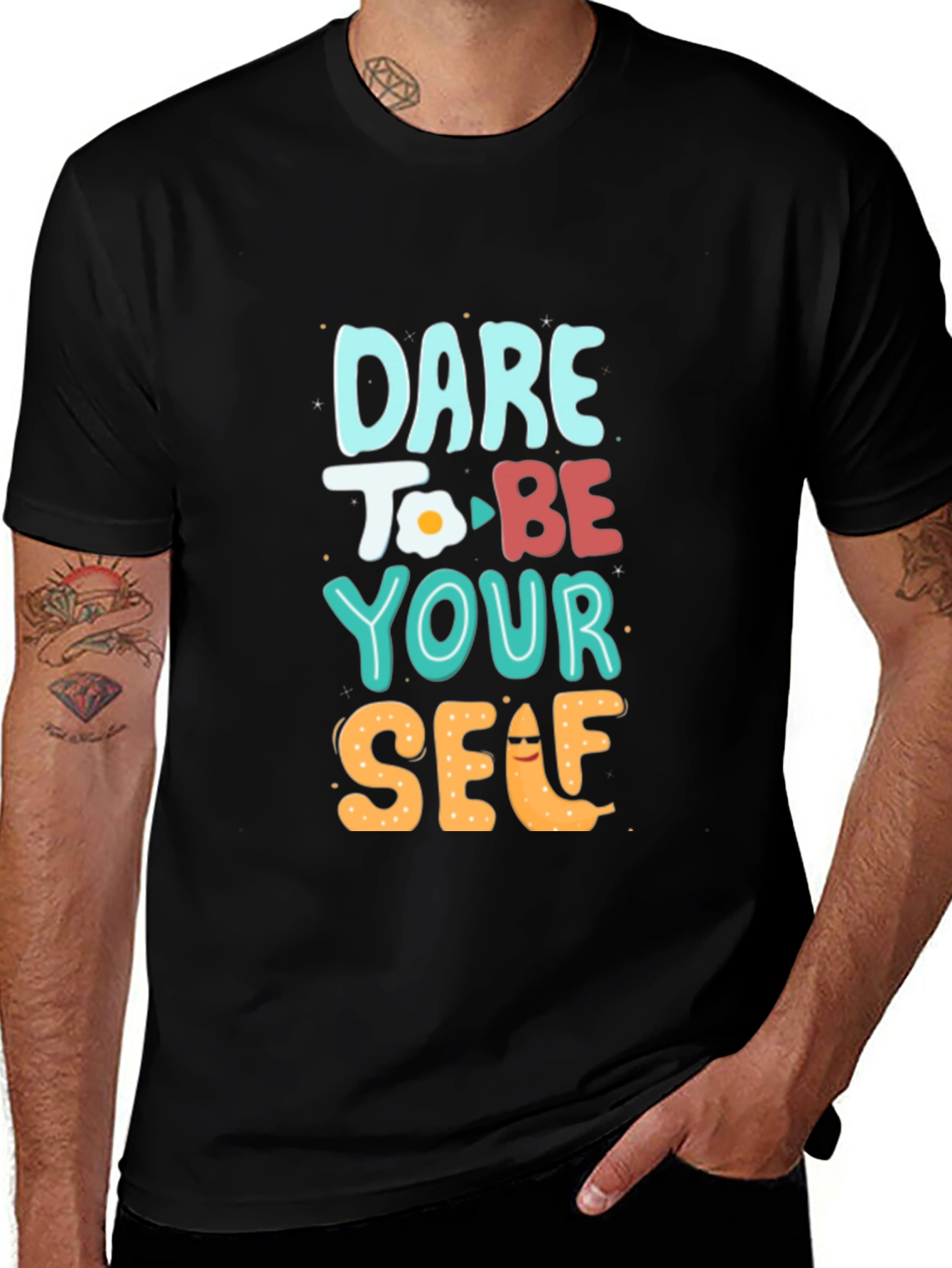 Variant 12 of Dare to Be Yourself Graphic Tee - Black