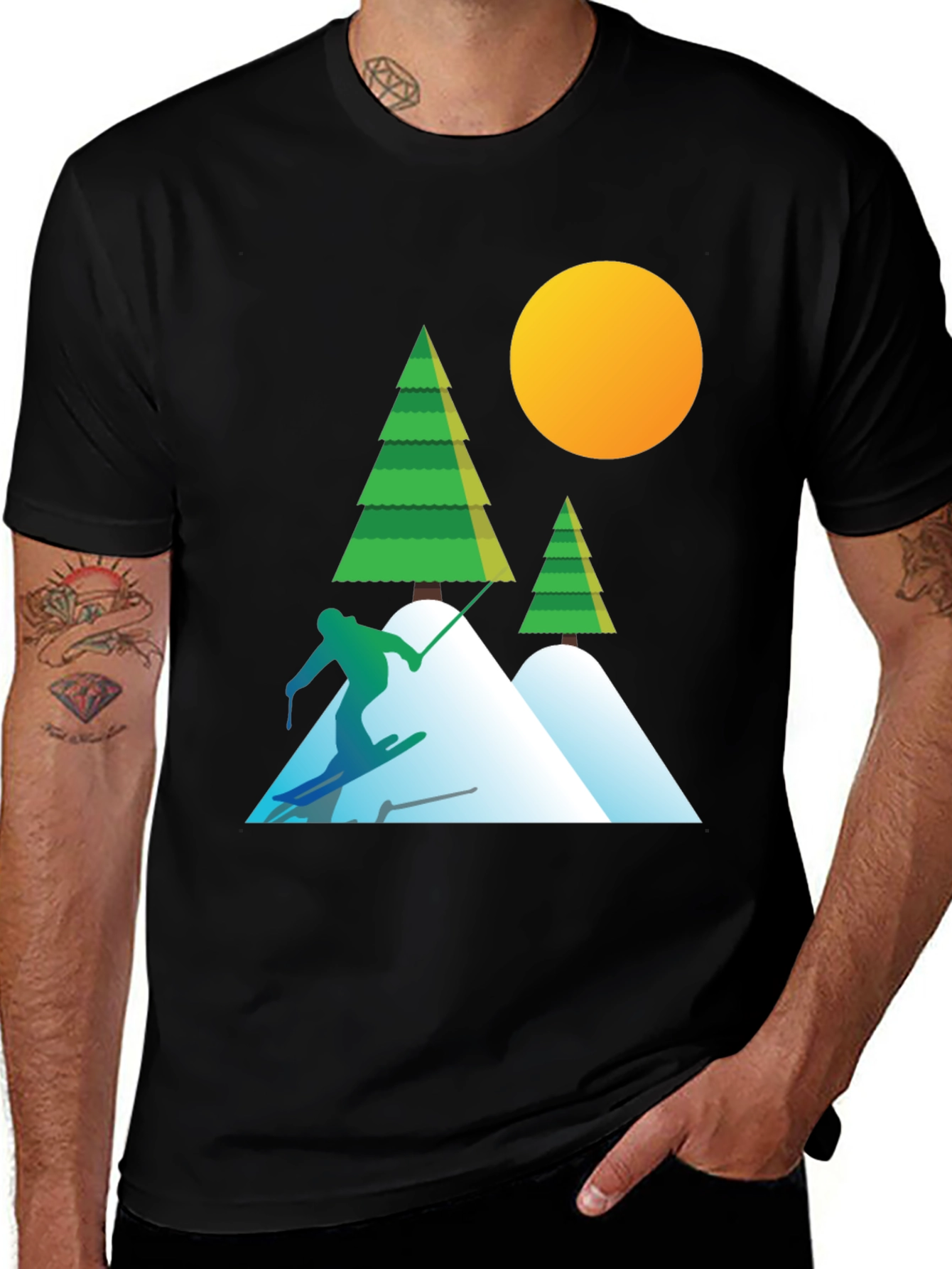 Variant 20 of Ski Graphic T-Shirt - Mountain Adventure Tee