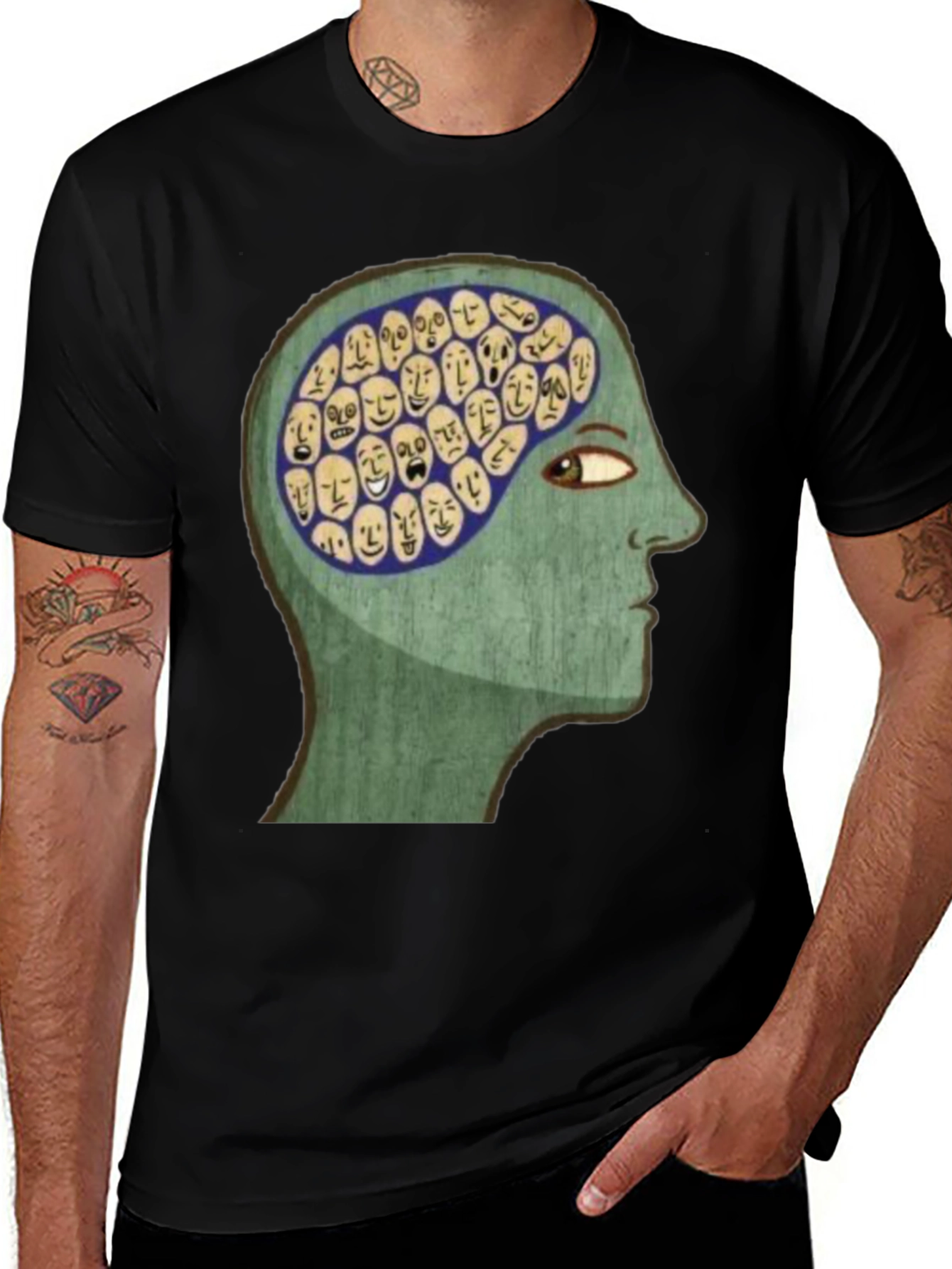 Variant 10 of Thinking Faces Graphic T-Shirt