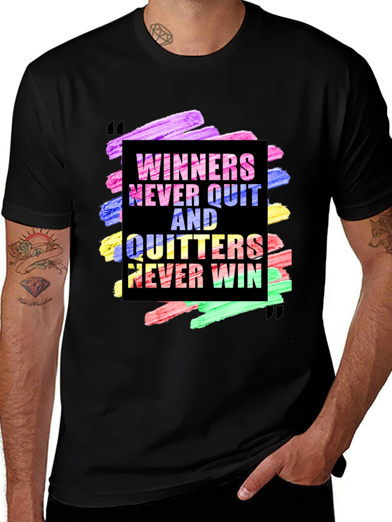Variant 4 of Winners Never Quit Graphic Tee
