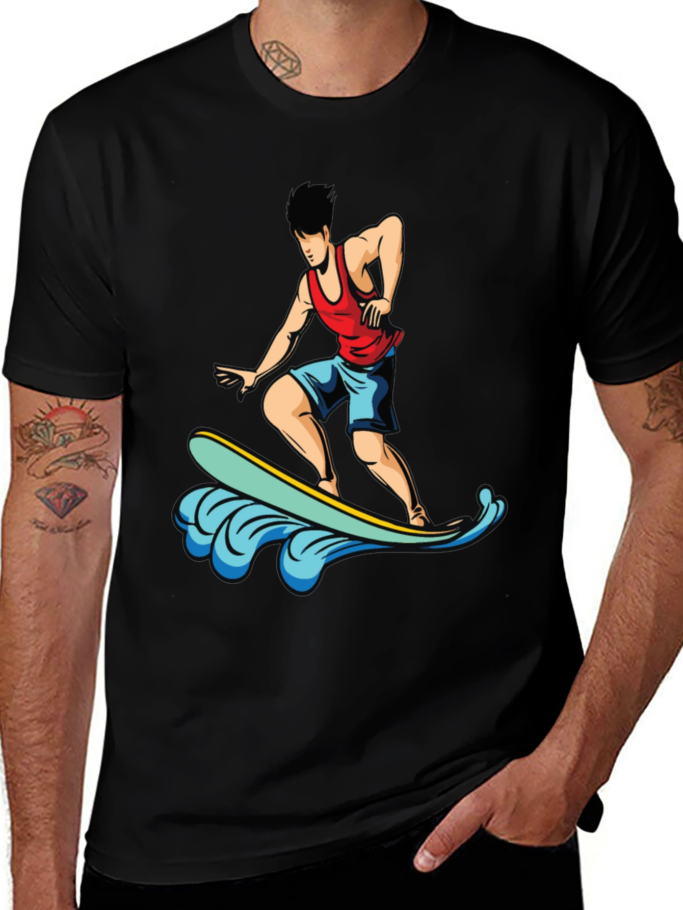 Variant 22 of Surfer Graphic Tee - Black