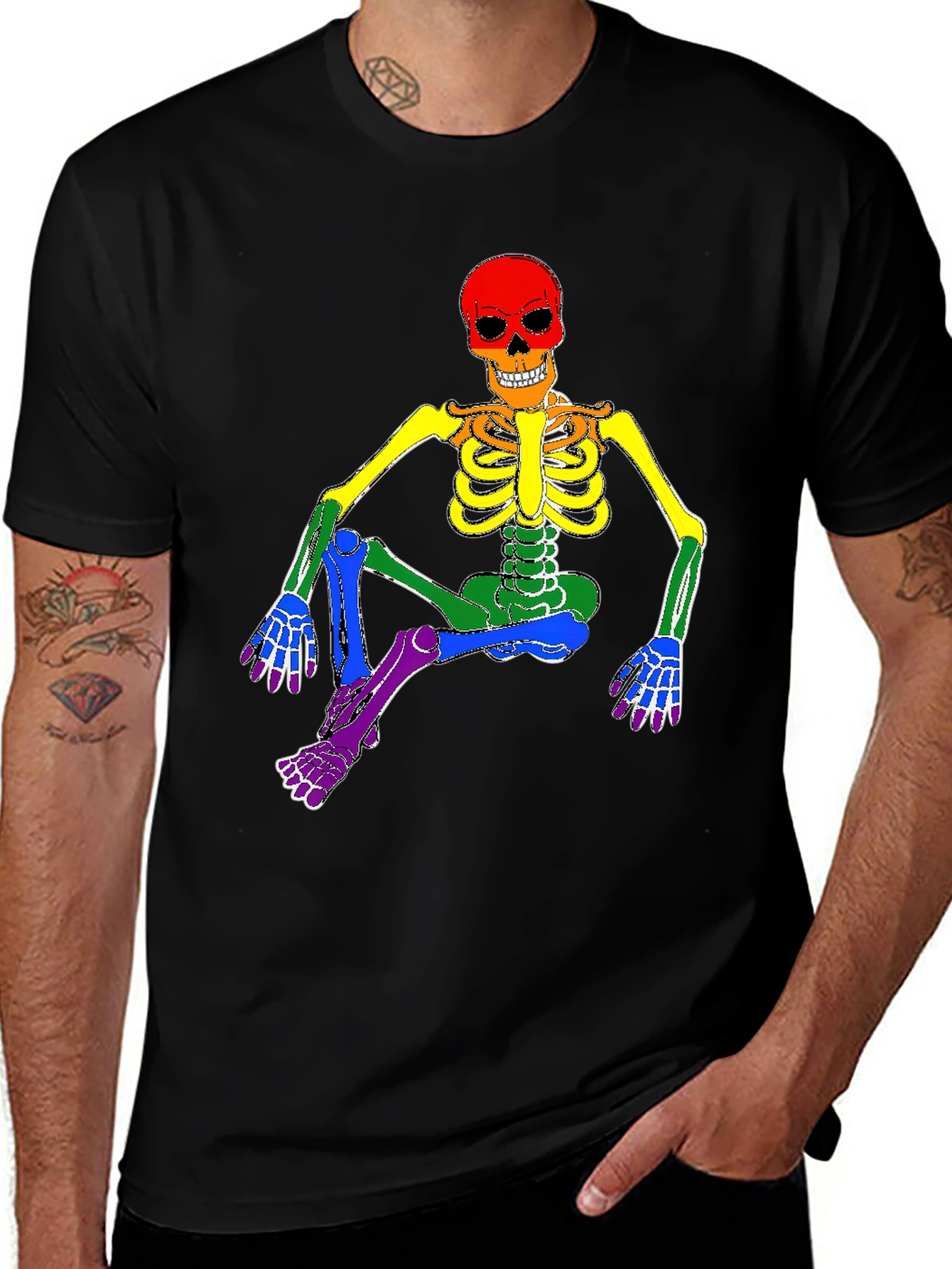 Variant 30 of Rainbow Skeleton Graphic Tee