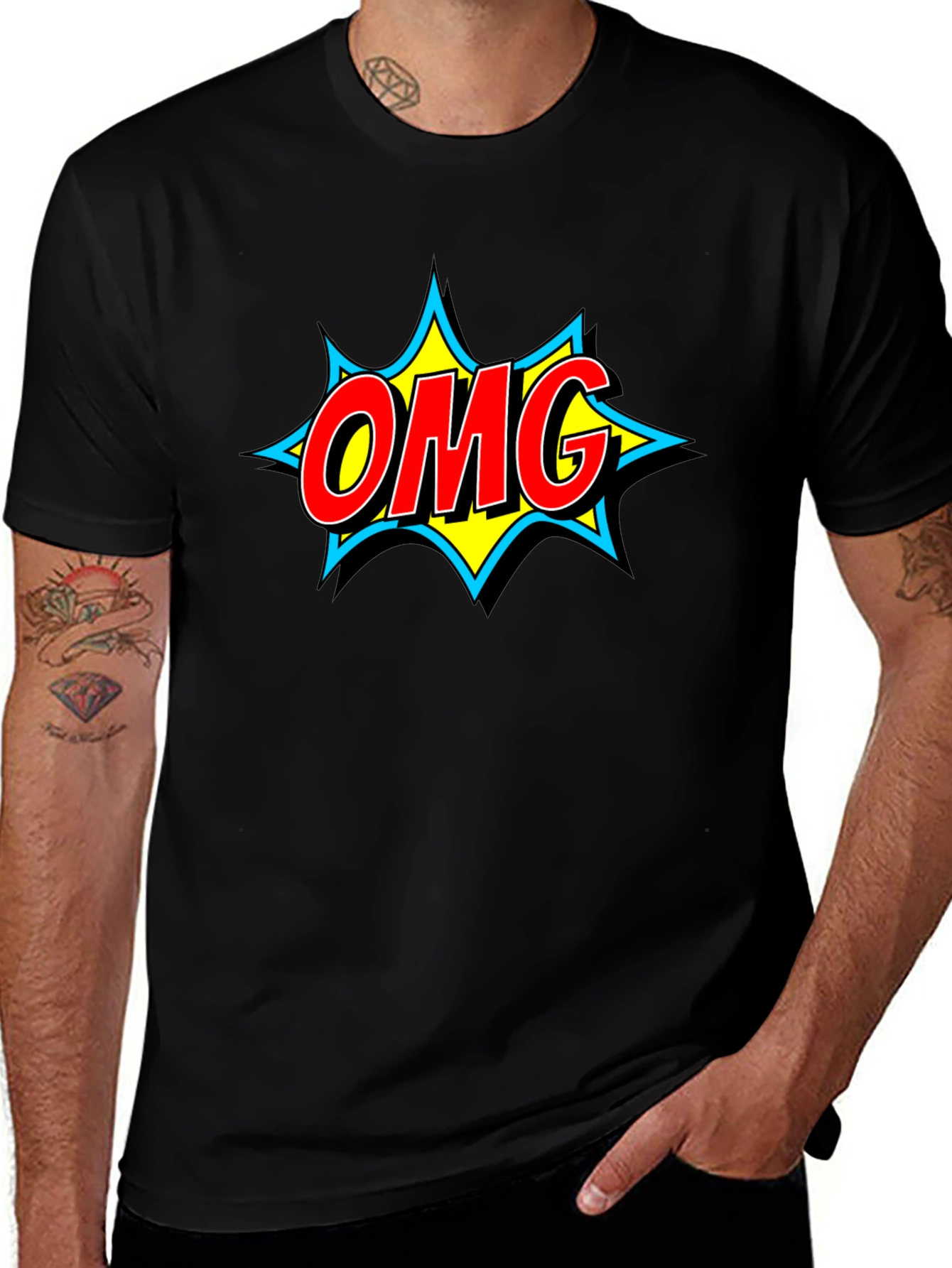 OMG Comic Style Graphic T-Shirt