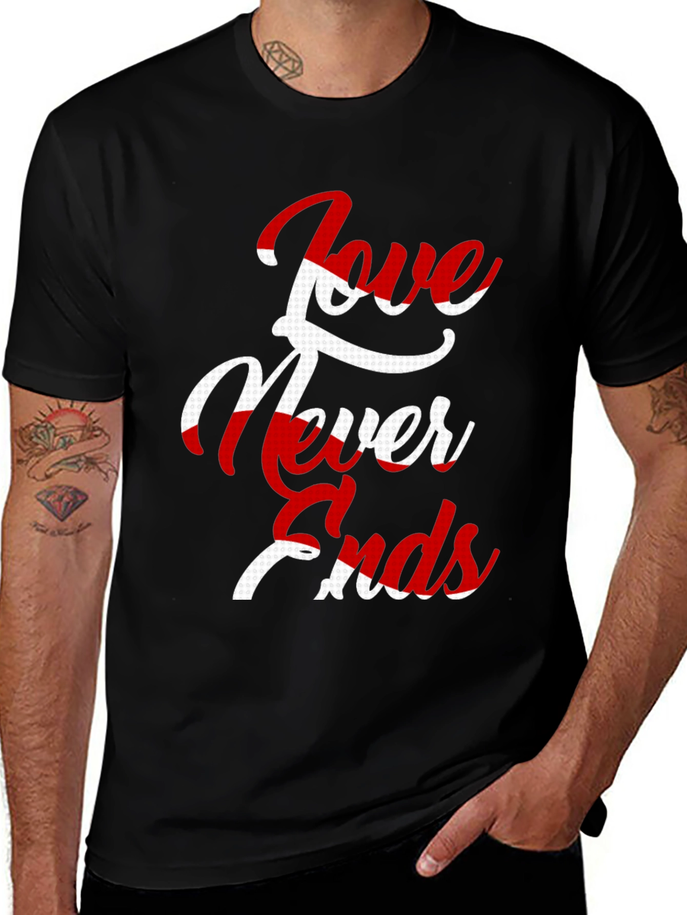 Variant 10 of Love Never Ends Graphic Tee - Black