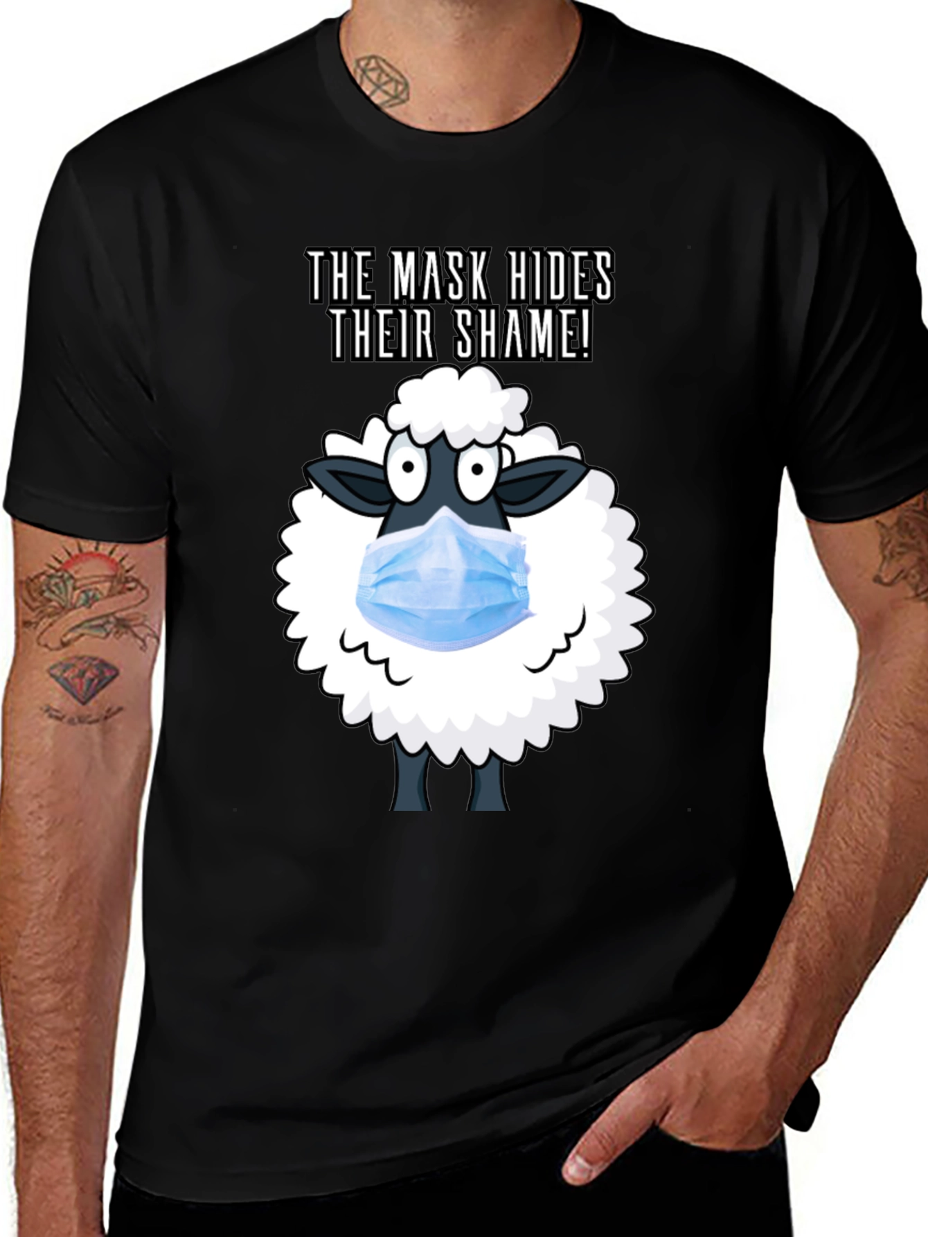Variant 16 of Mask Hides Shame Tee - Anti-Conformity Sheep T-Shirt