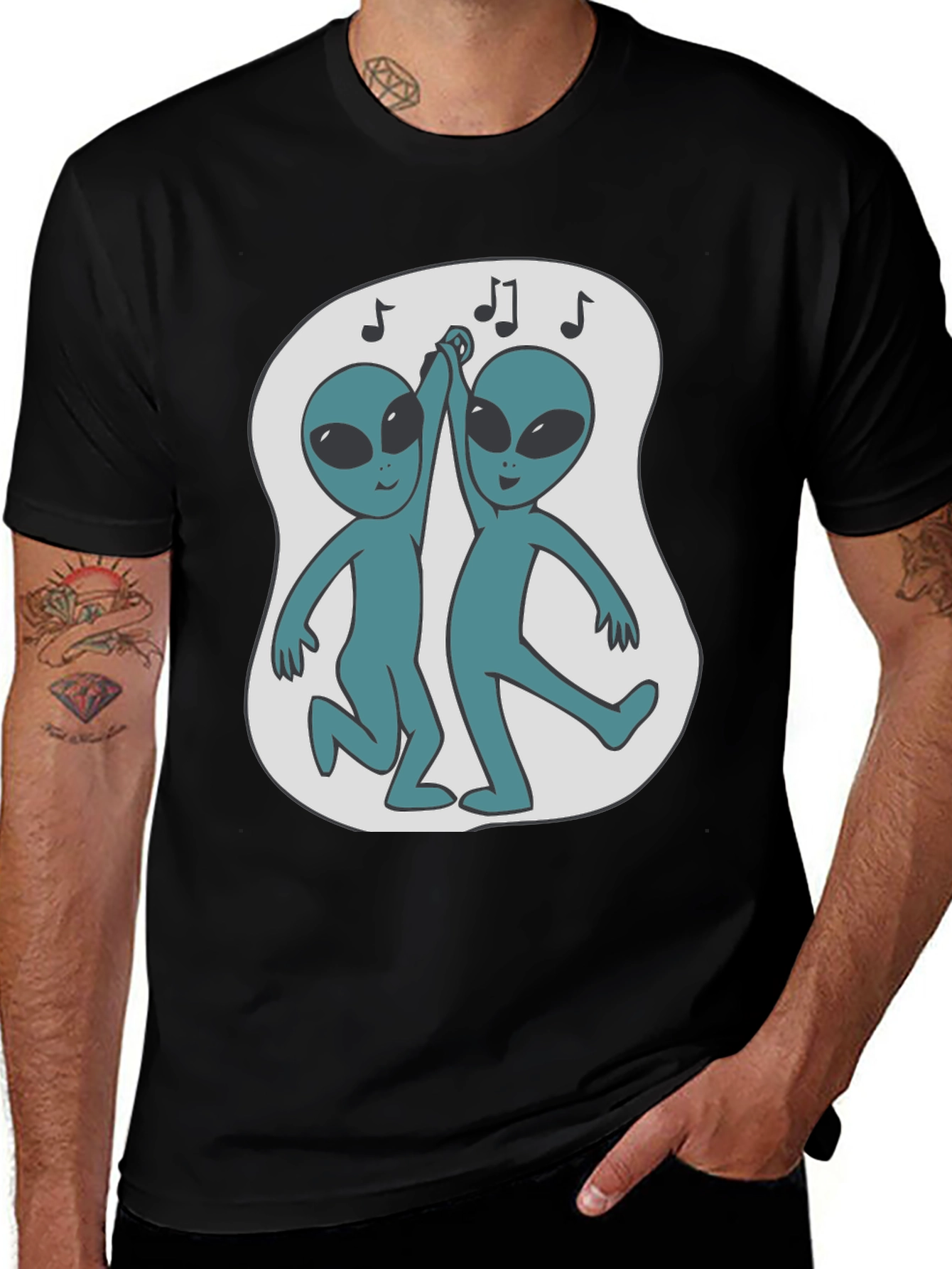 Variant 6 of Dancing Alien T-Shirt - Black