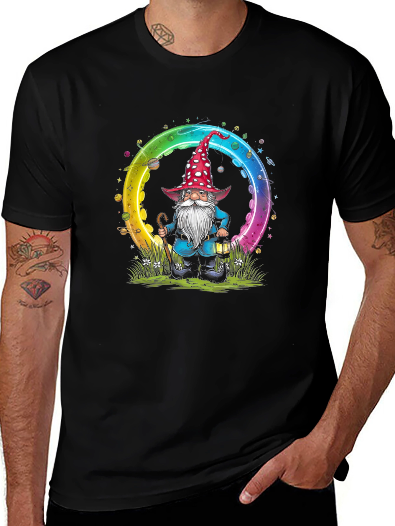 Variant 14 of Gnome Peace Sign Graphic Tee