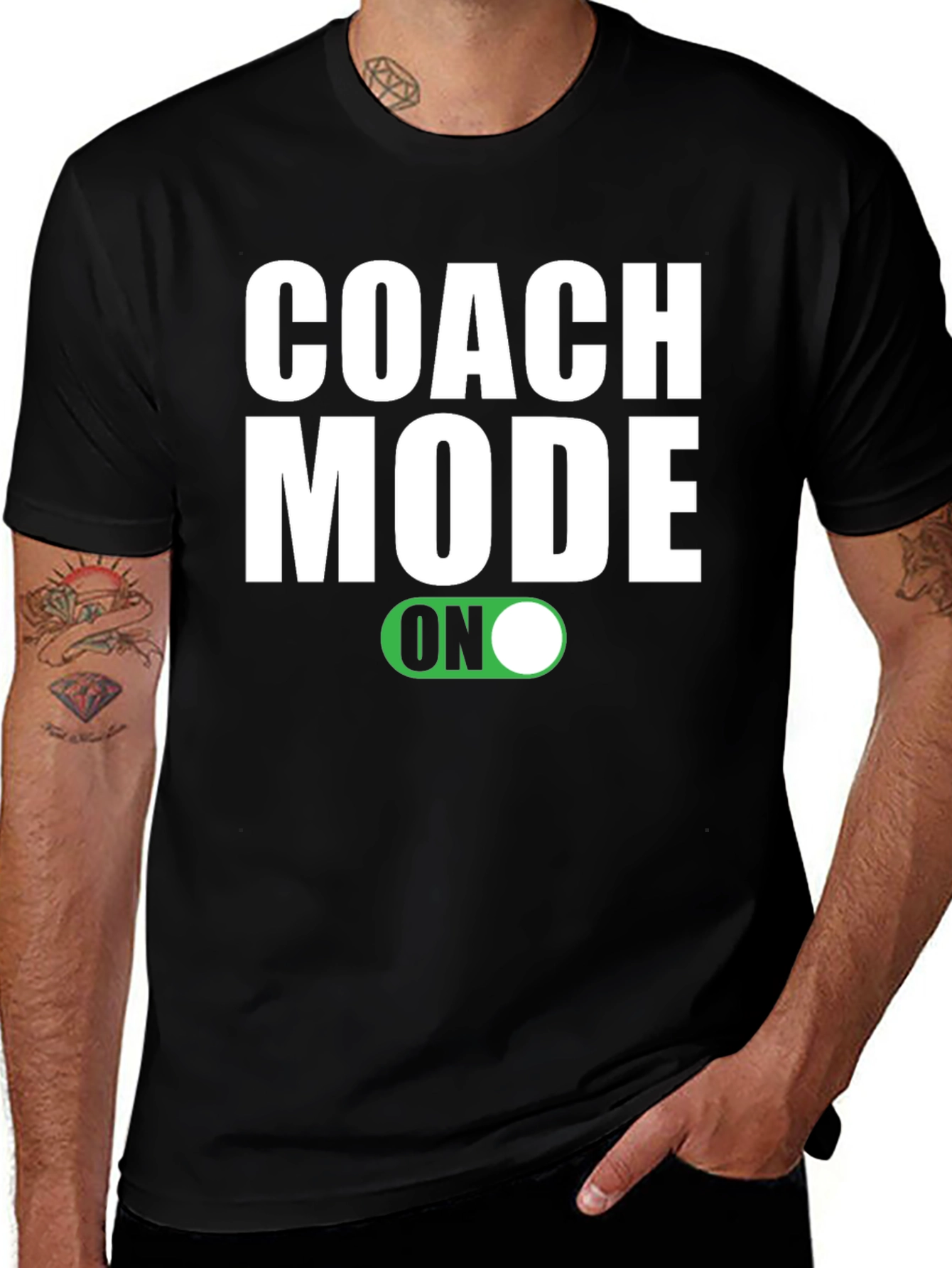 Variant 17 of Coach Mode On T-Shirt - Black Graphic Tee
