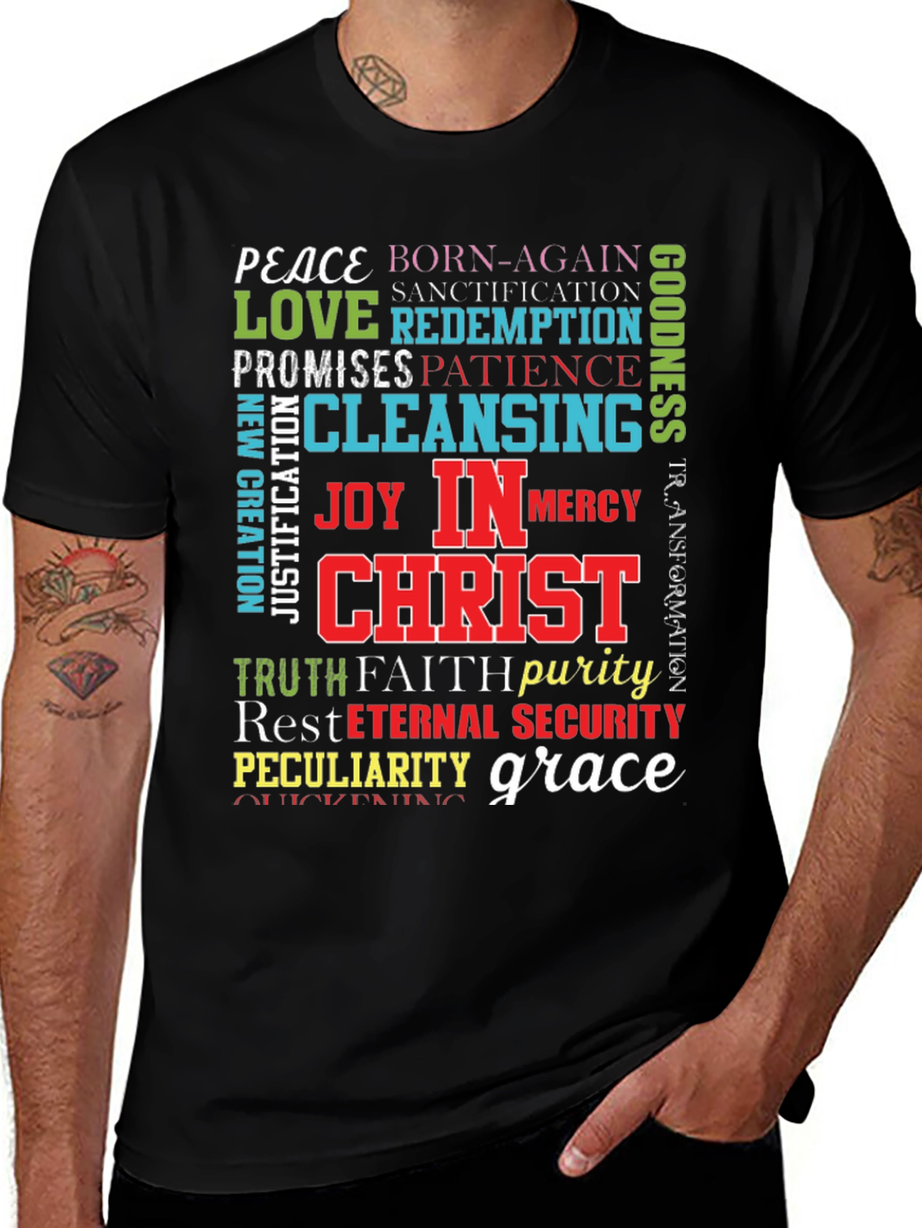Faith-Based Word Art T-Shirt - Christian Apparel
