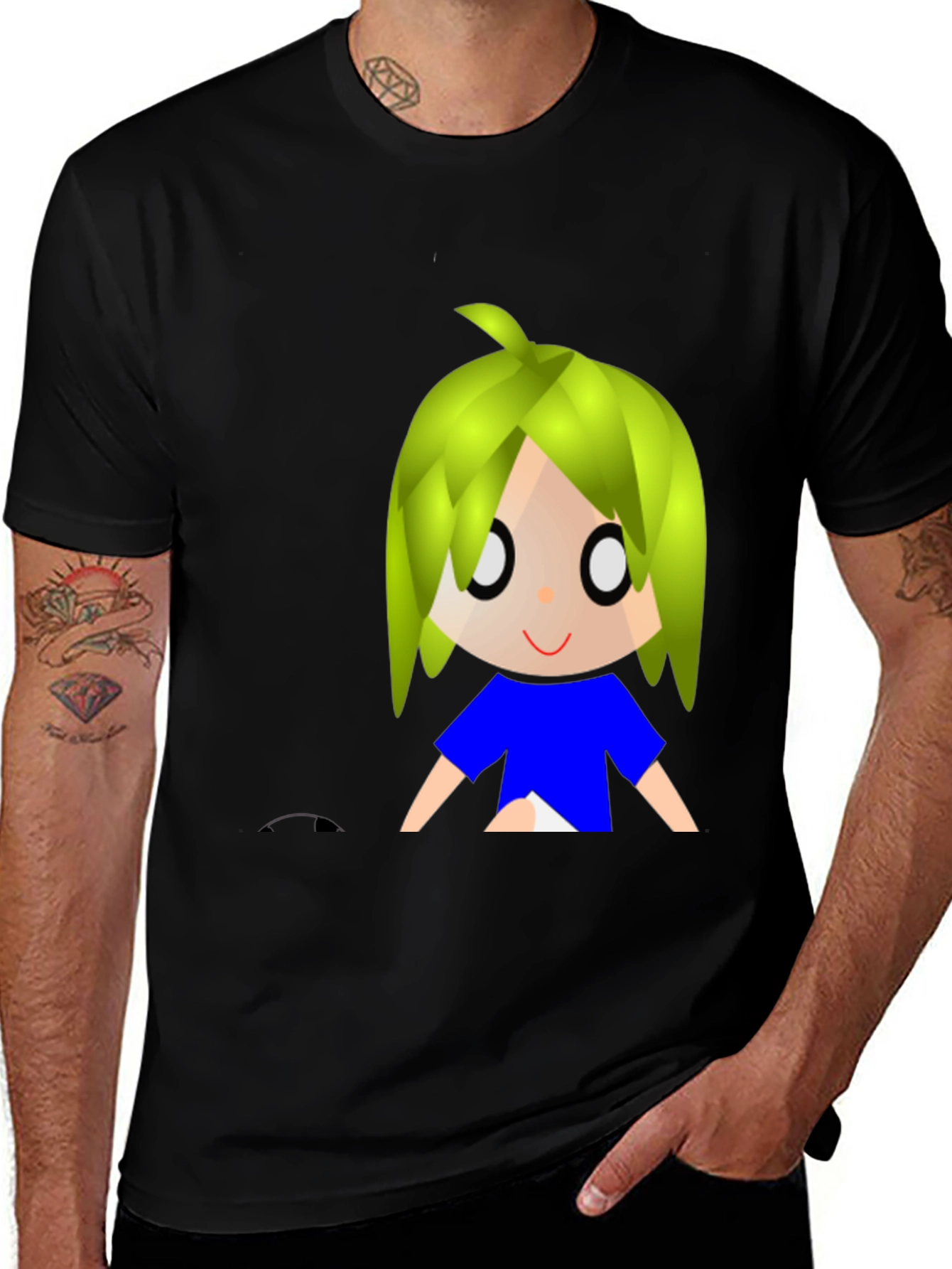Variant 26 of Anime Graphic Black T-Shirt