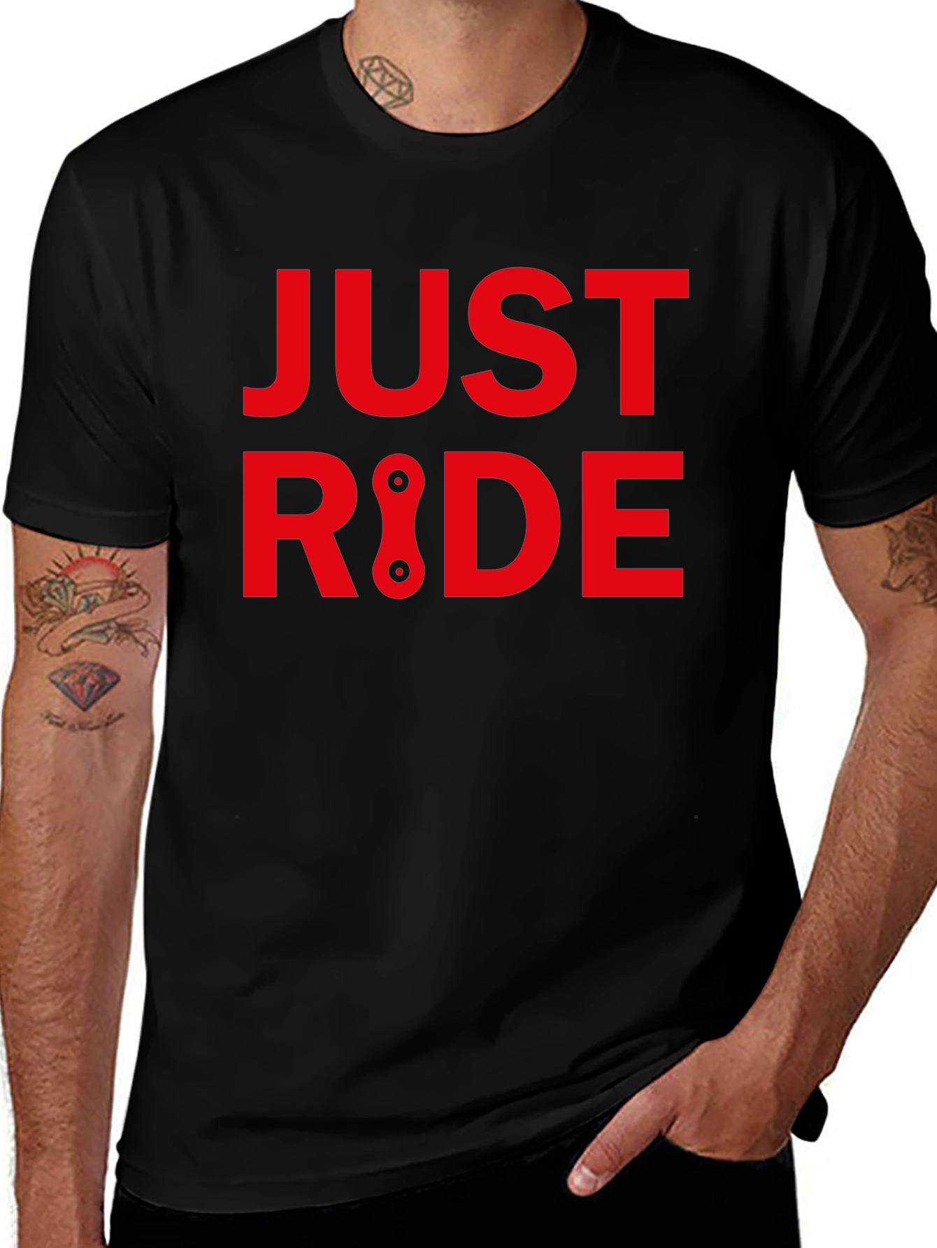 Variant 26 of Just Ride Graphic Tee - Biker Style