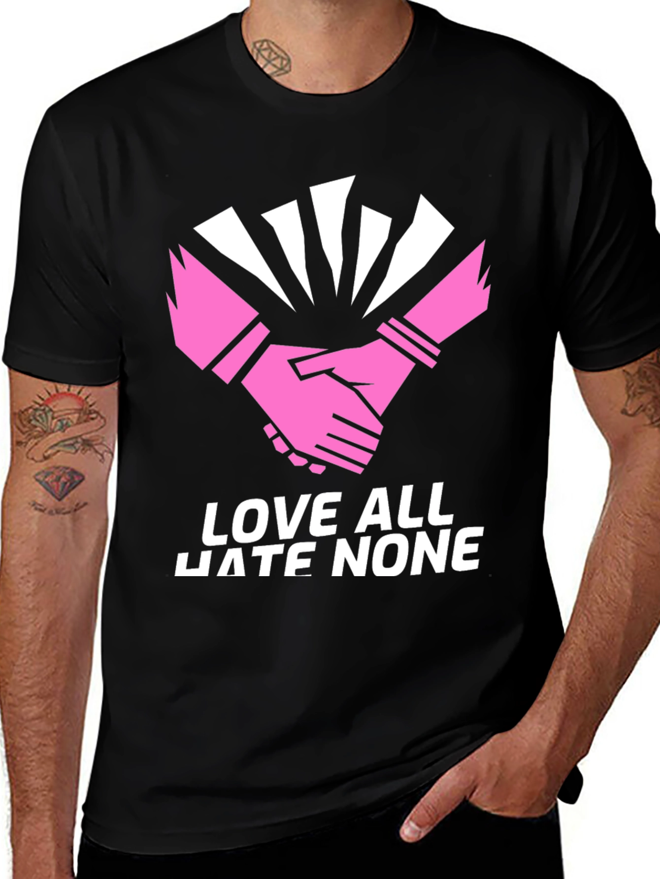 Variant 18 of Love All Hate None Graphic Tee