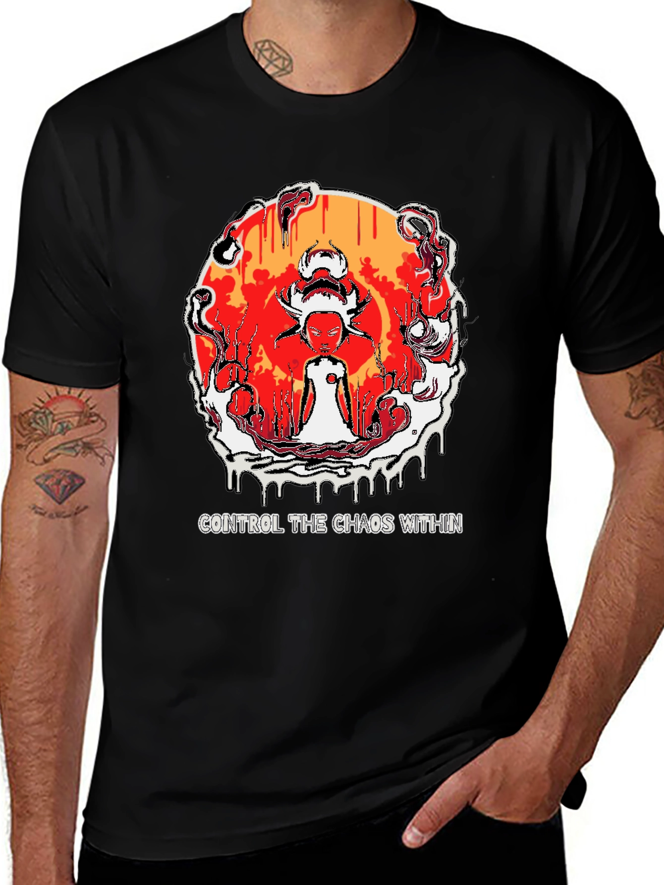 Black Control the Chaos Within Graphic Tee main image