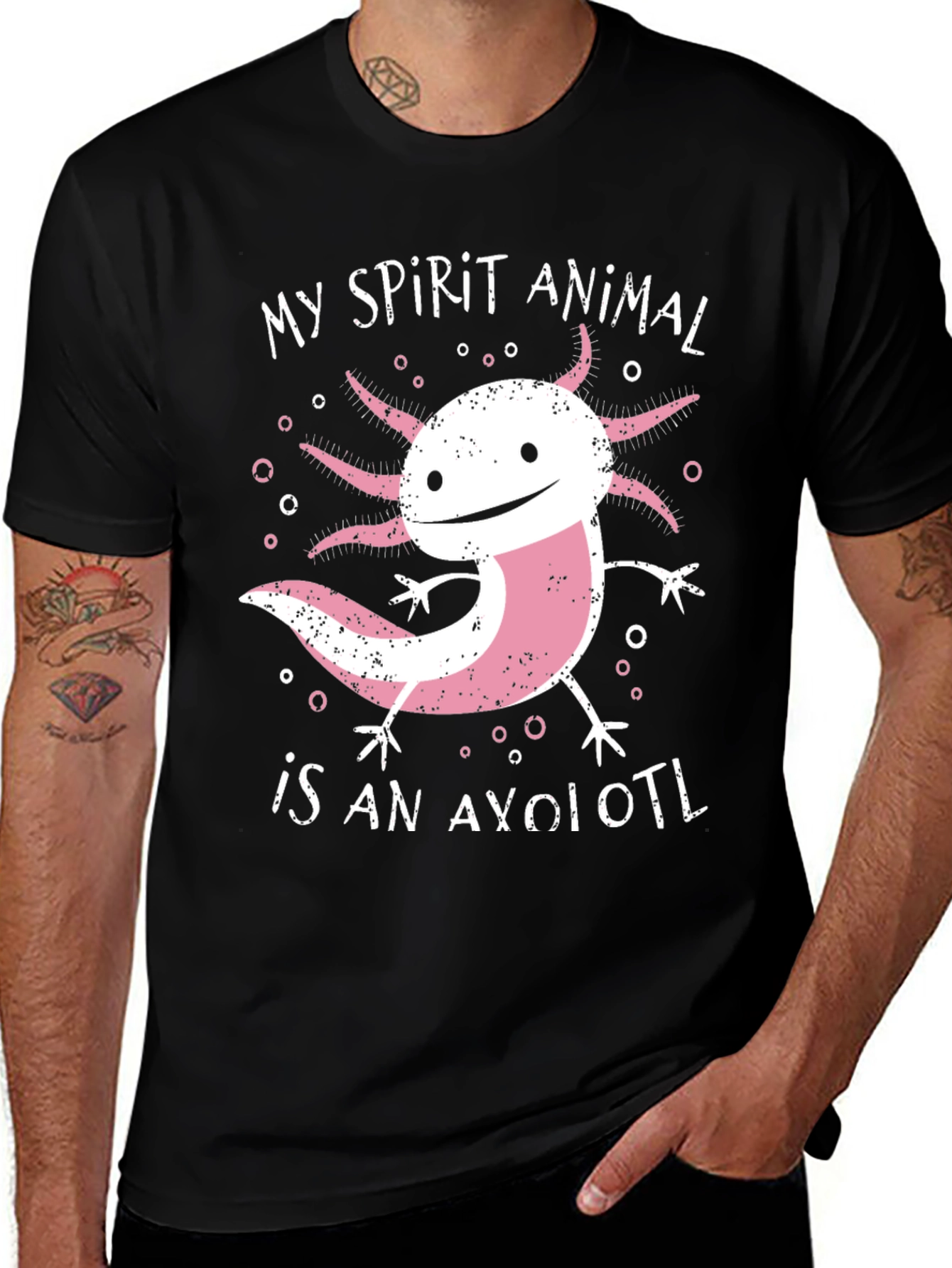 Variant 23 of Axolotl Spirit Animal T-Shirt - Fun Novelty Tee