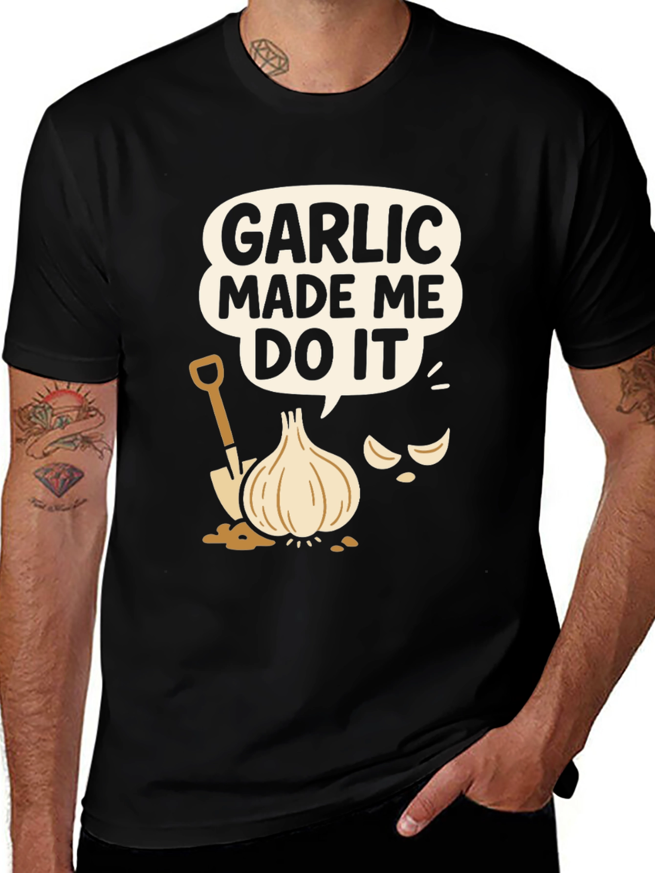 Variant 7 of Garlic Made Me Do It T-Shirt Funny