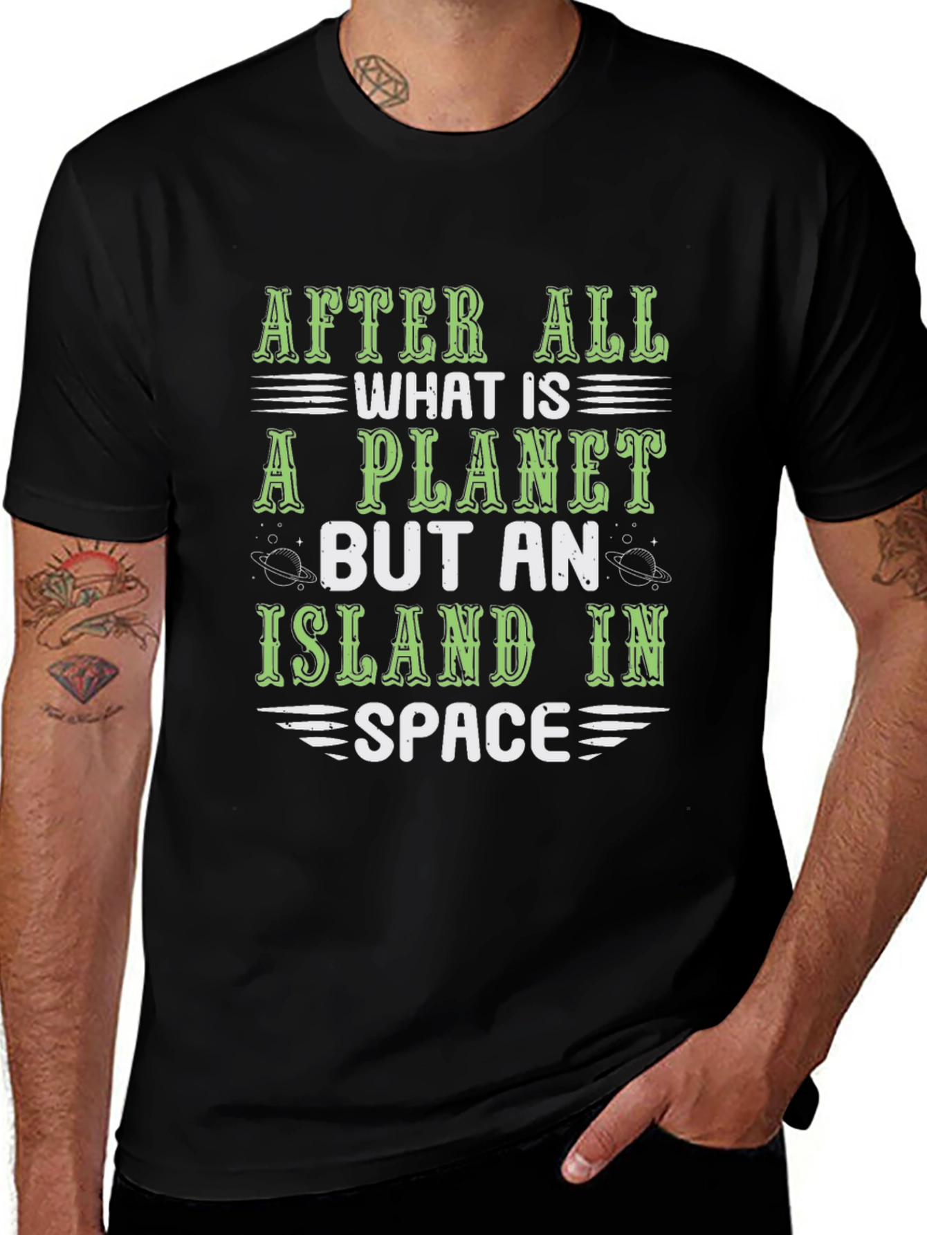Variant 14 of Planet Island in Space Graphic T-Shirt
