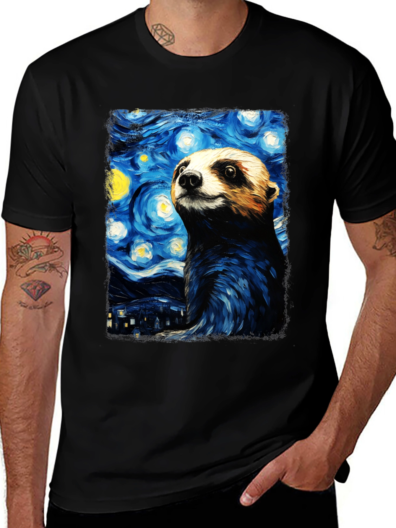 Variant 5 of Meerkat Starry Night T-Shirt